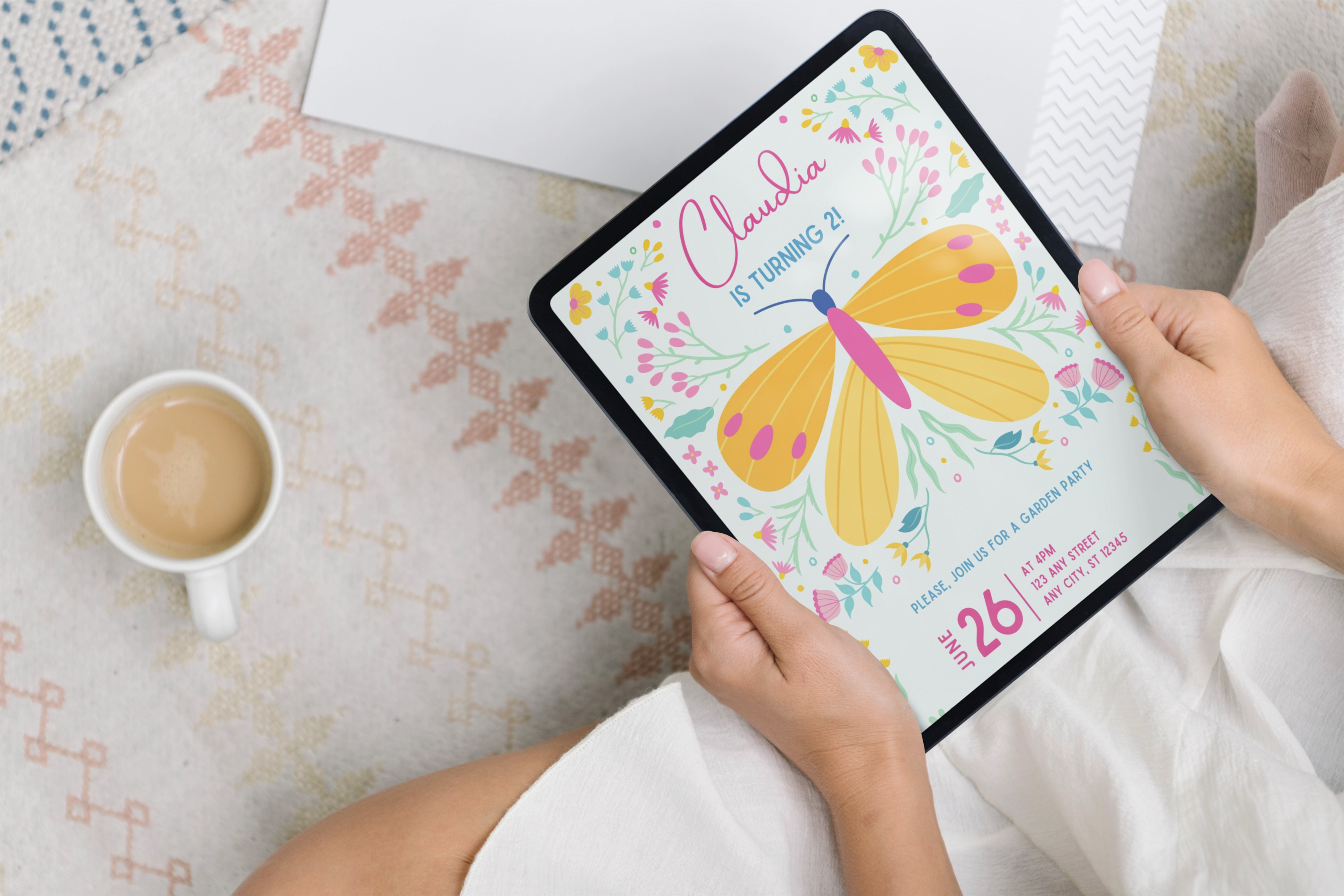 Whimsical Butterfly Birthday Invite