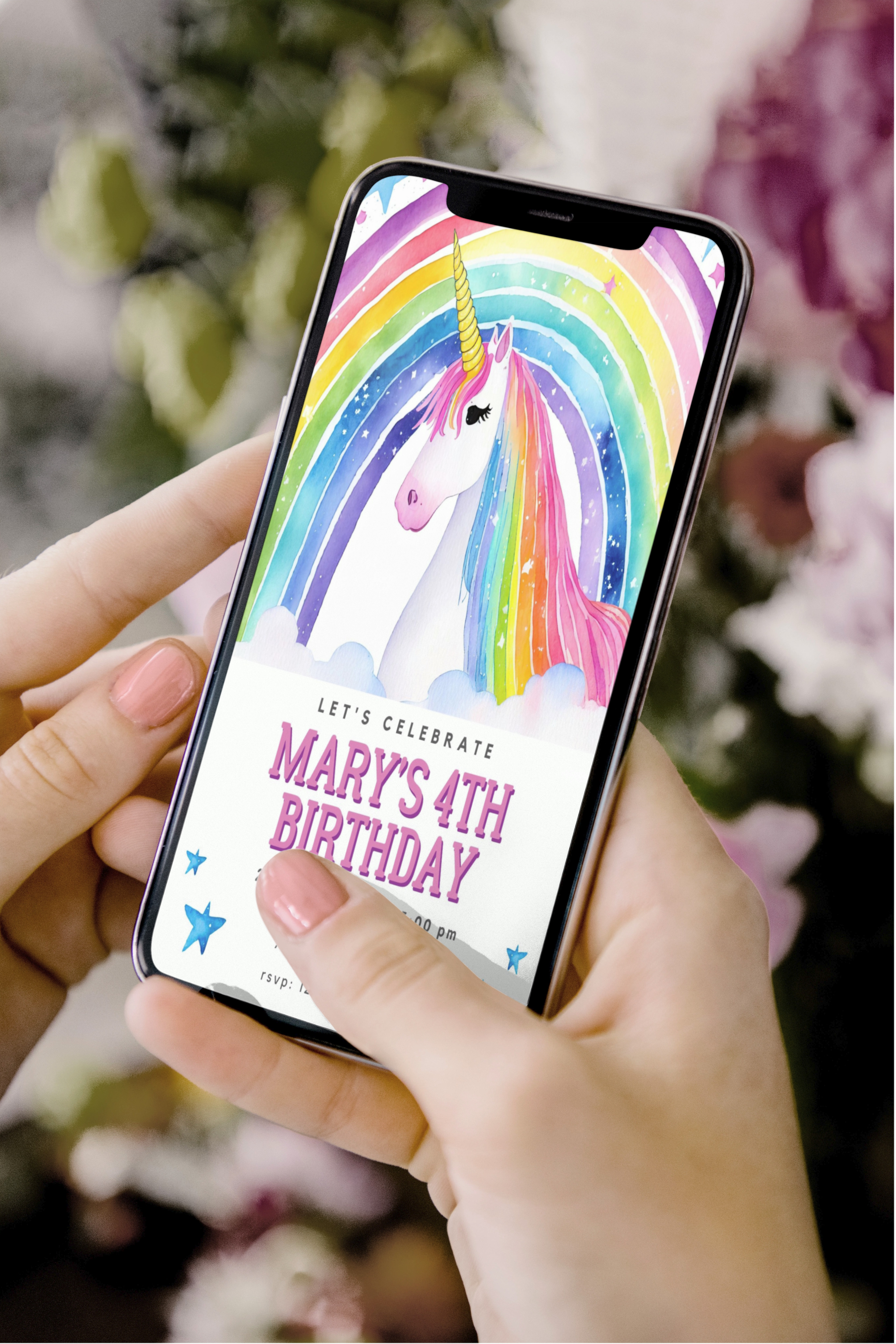 Majestic Unicorn Birthday Invite