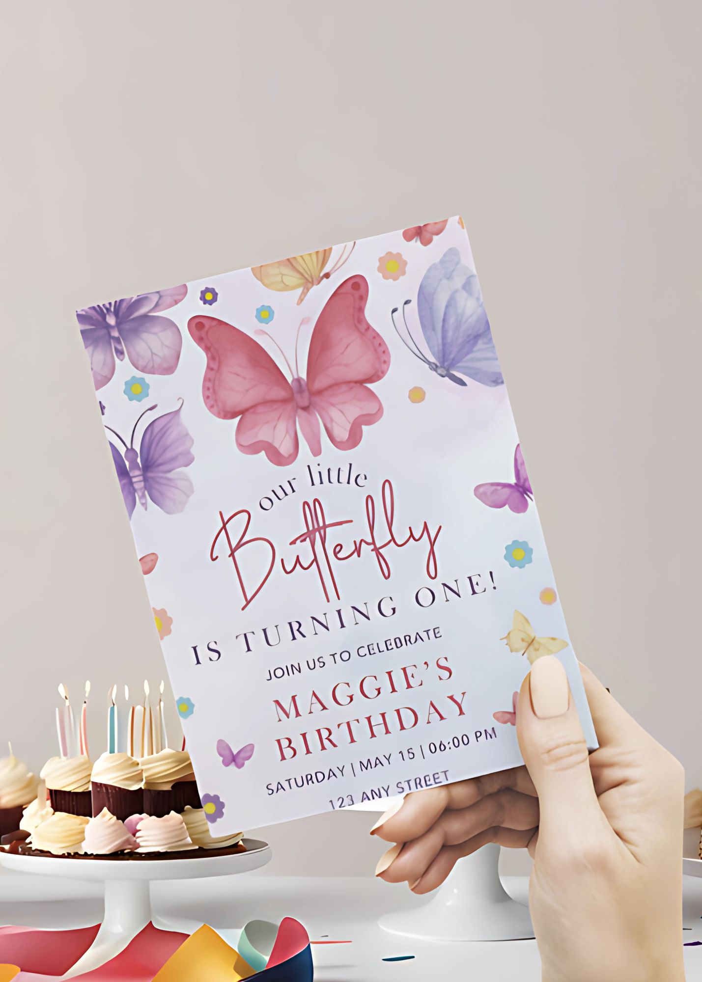 Butterflies Birthday Invite