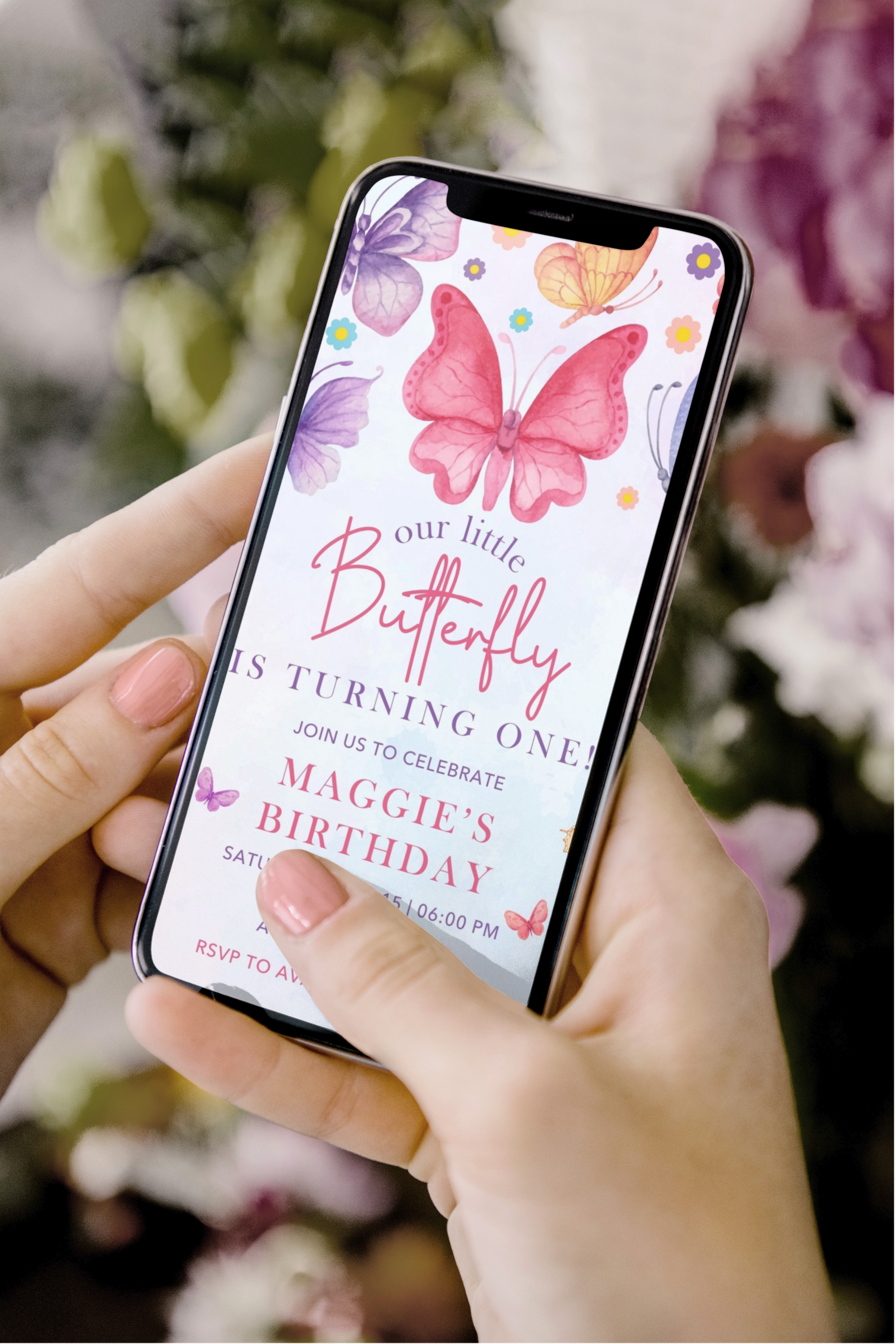 Butterflies Birthday Invite