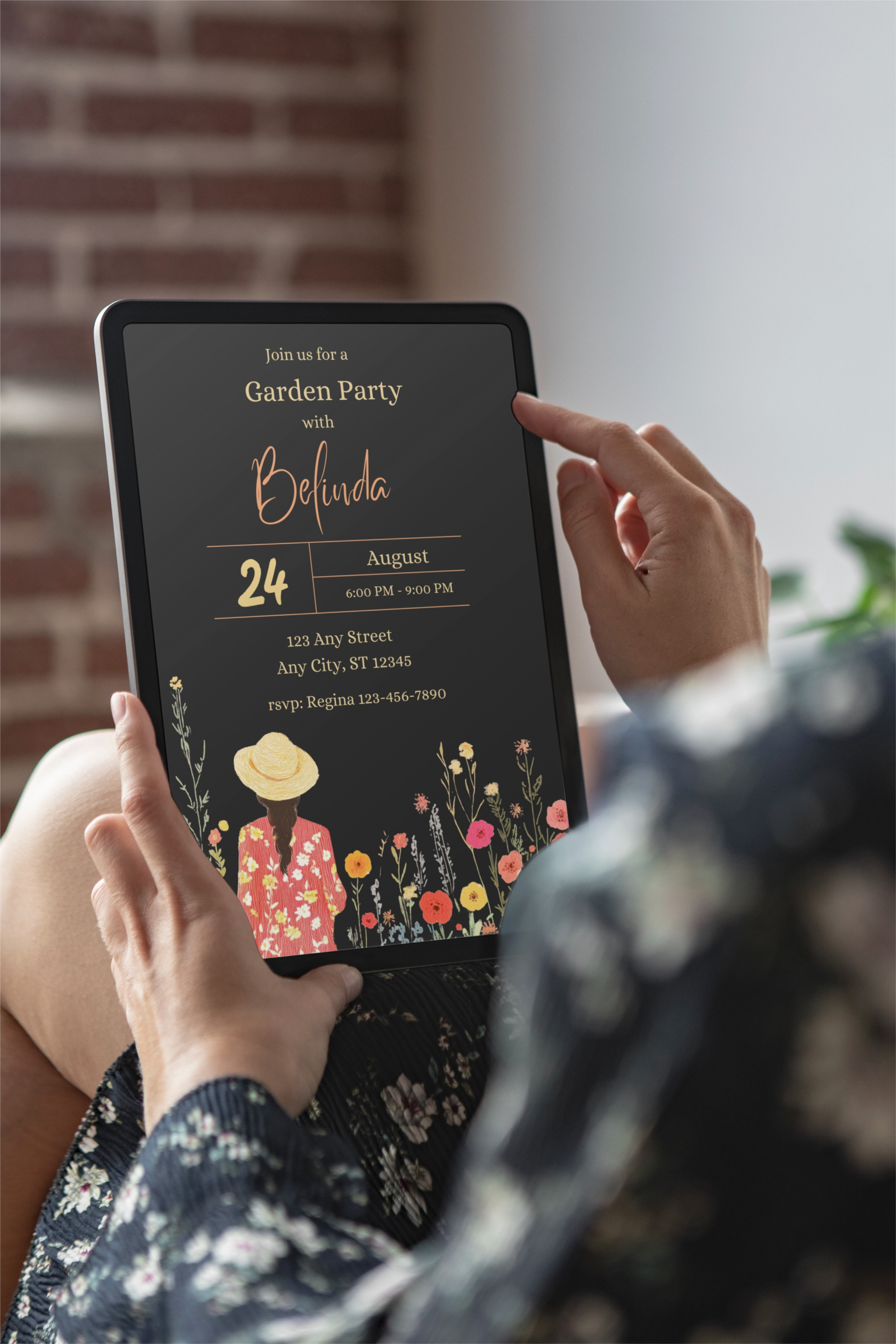 Walking Through Wildflowers Garden Party Invite