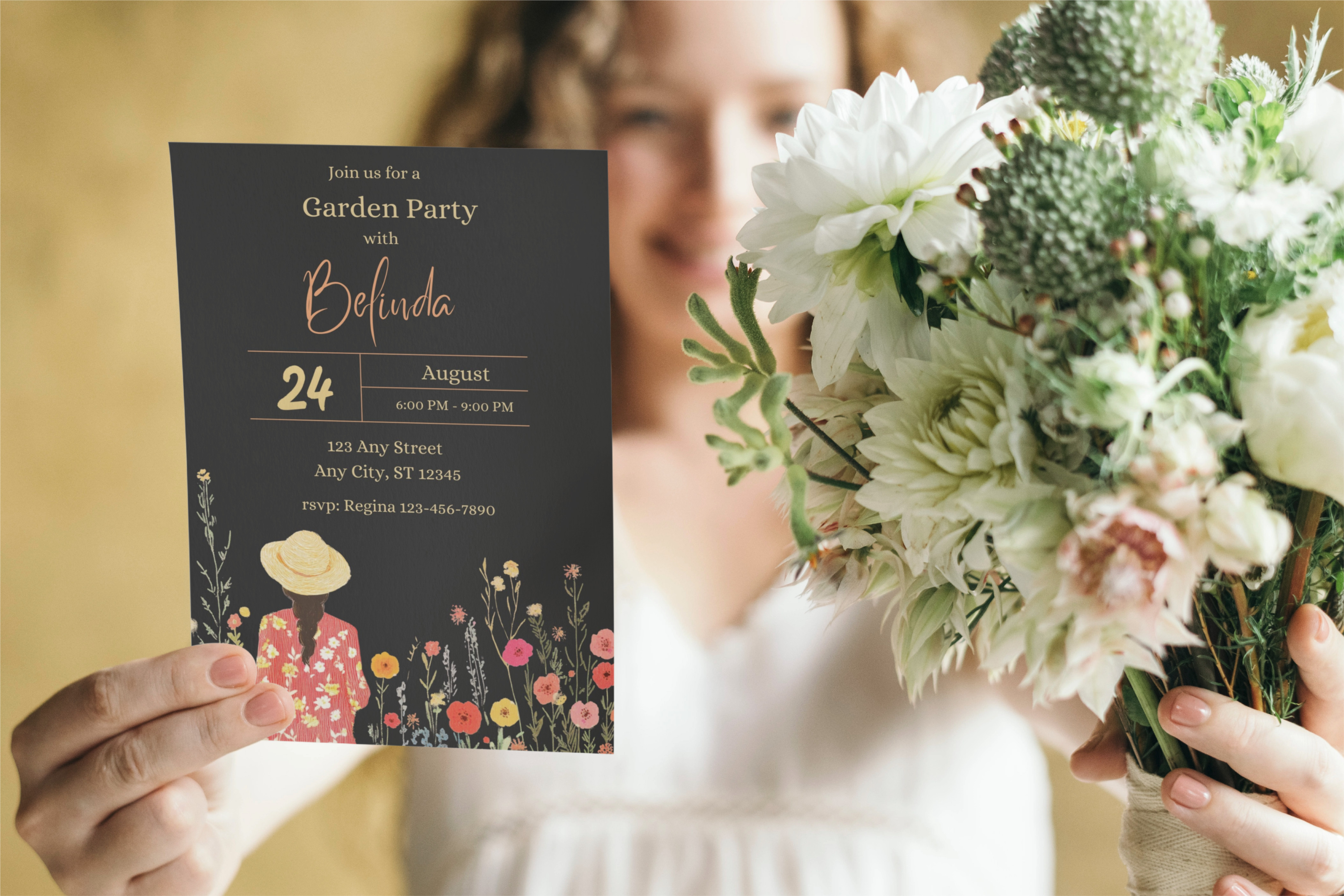 Walking Through Wildflowers Garden Party Invite