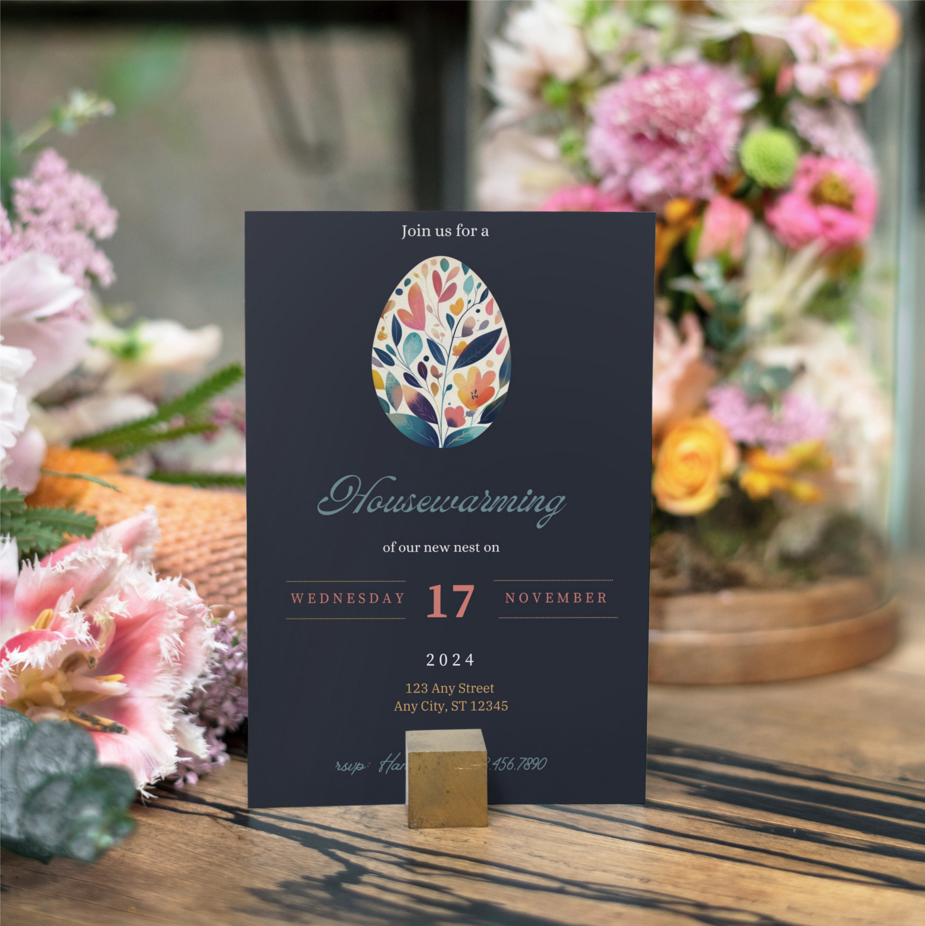 Floral Egg Digital Invite