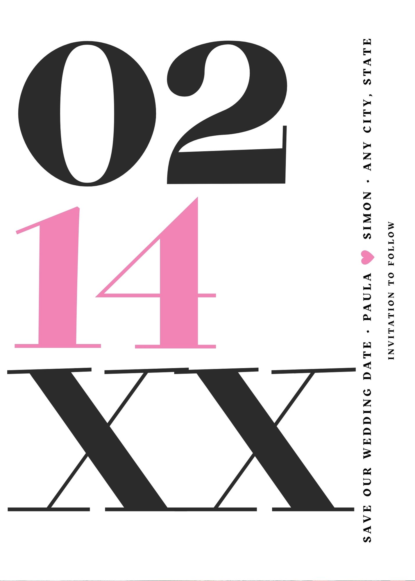 Save The Date Invite 11 Red or 12 Pink