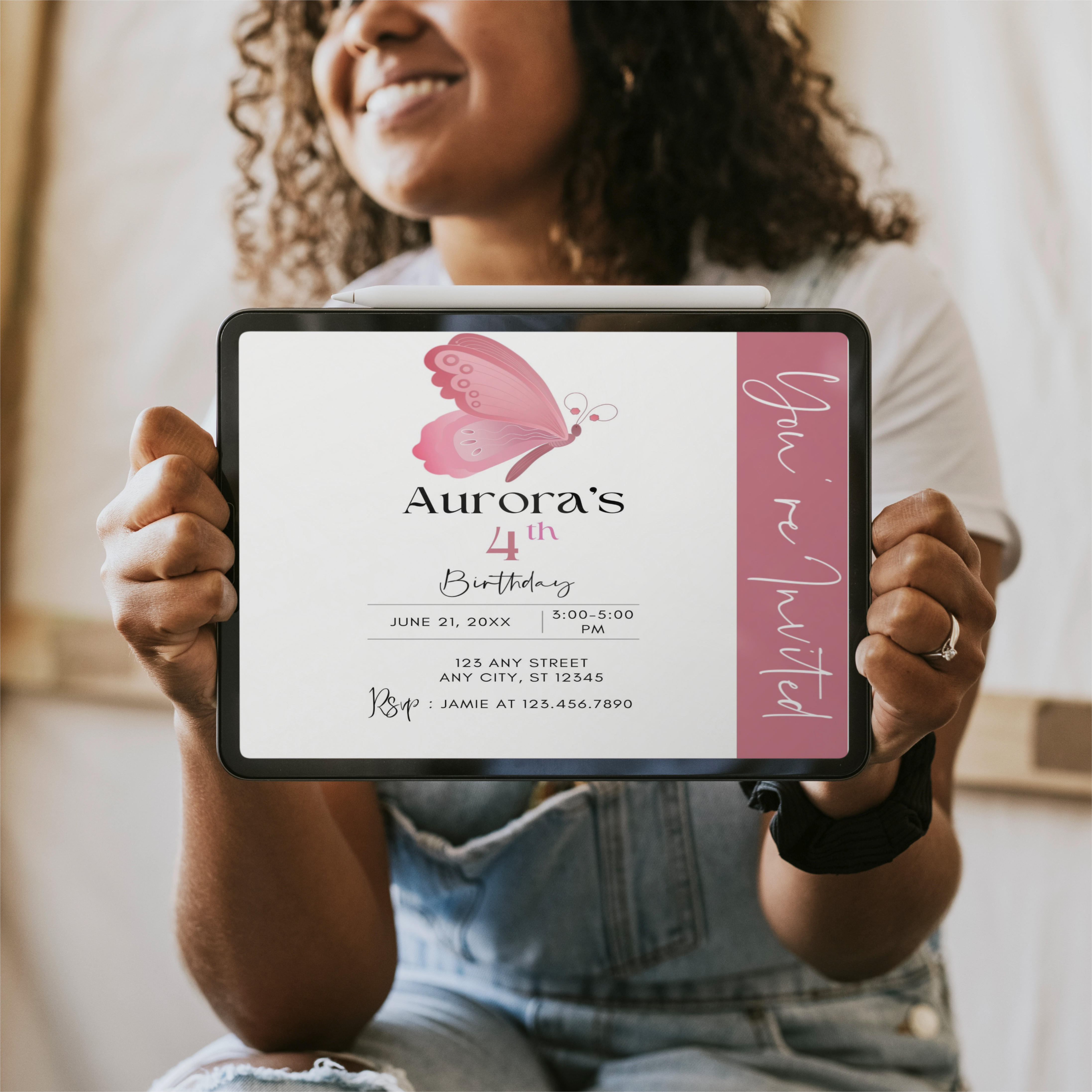 Whimsical Insects - Butterfly Birthday Invite 04