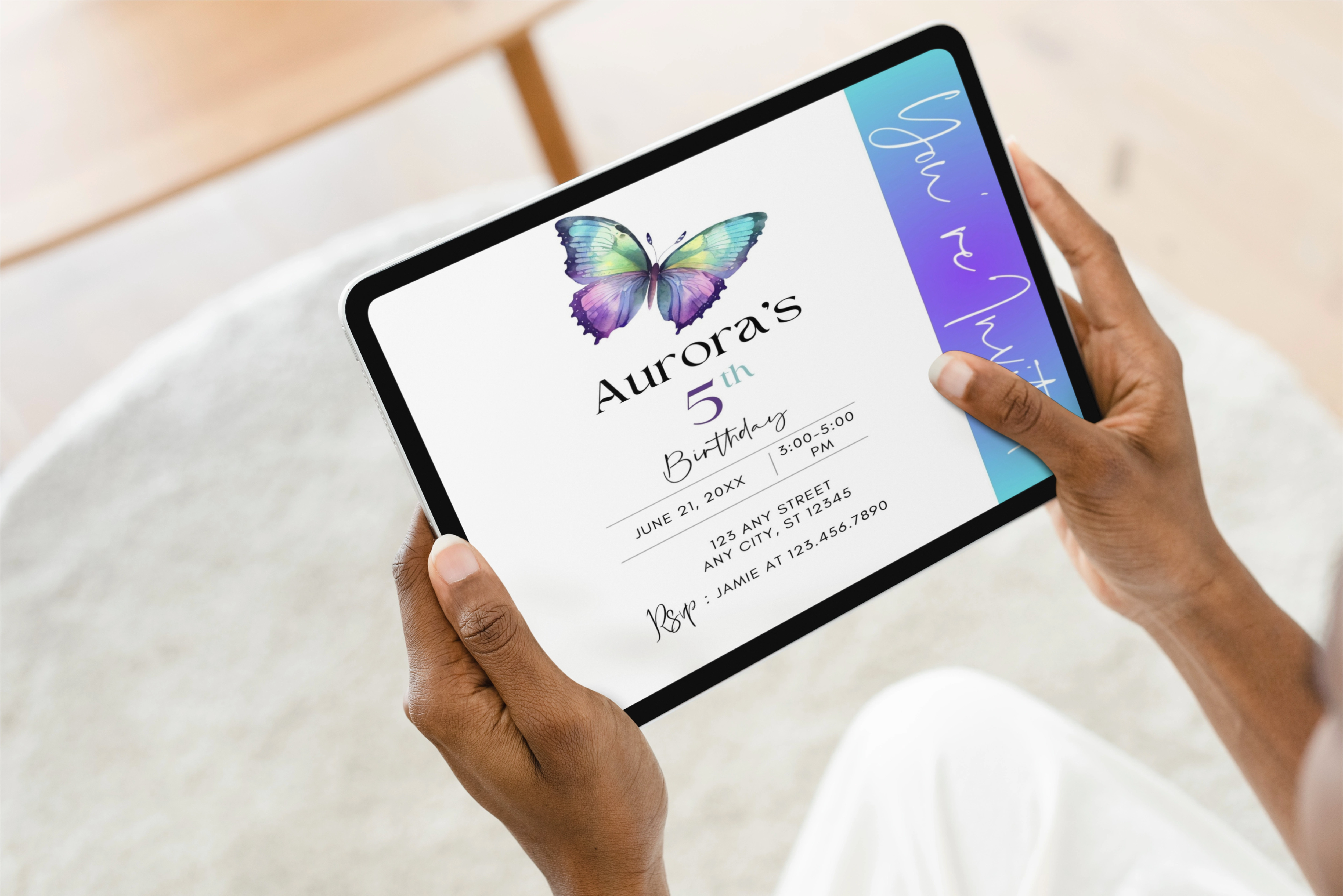 Whimsical Insects - Butterfly Birthday Invite 05