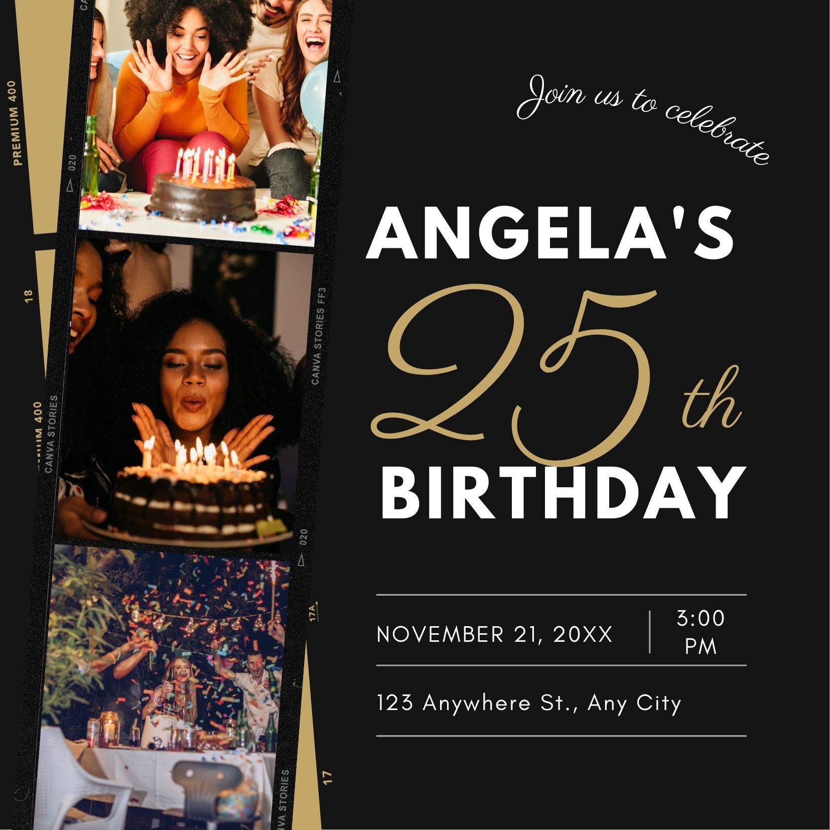 Her 25th Birthday Digital Invite