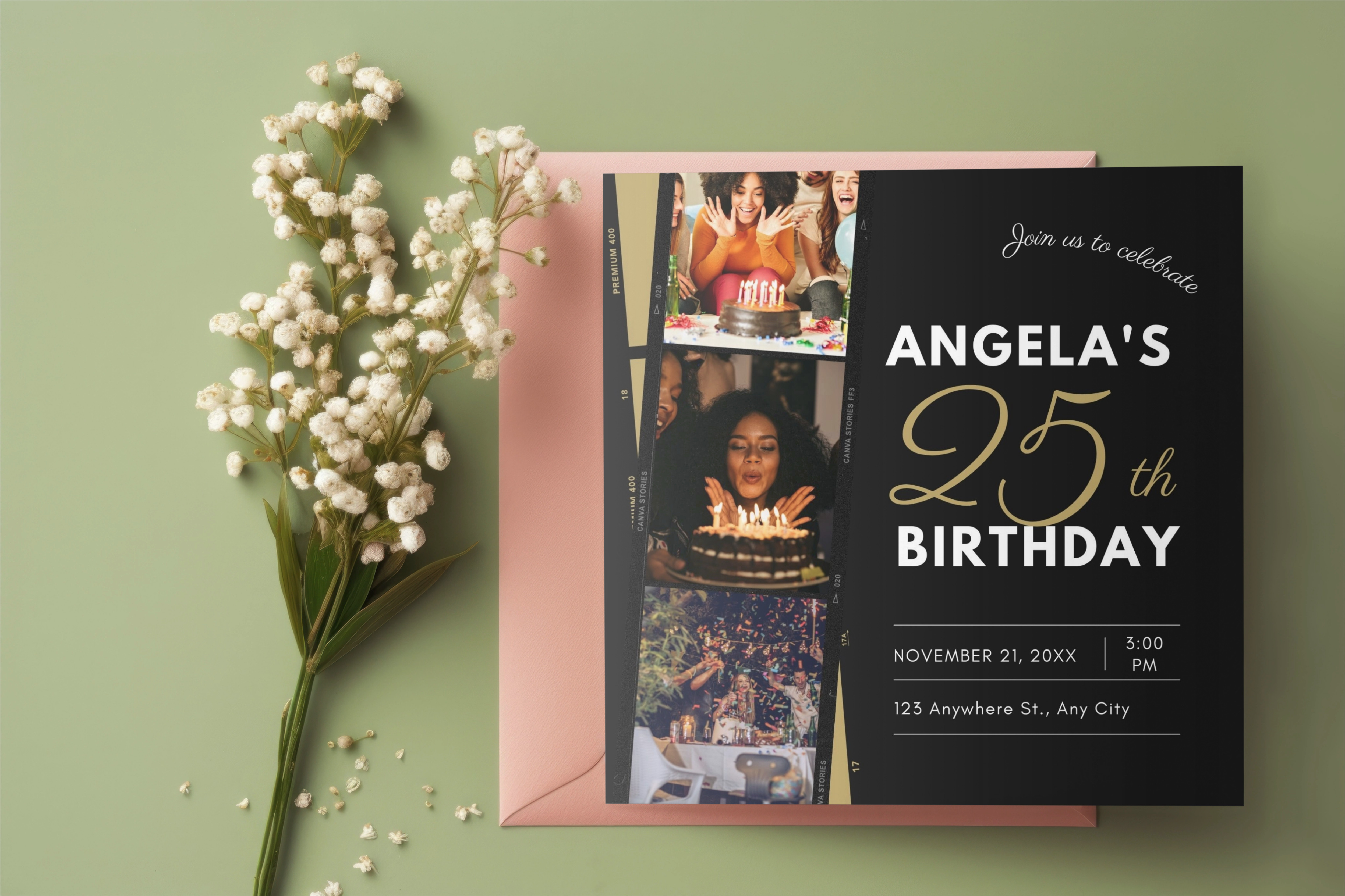 Her 25th Birthday Digital Invite
