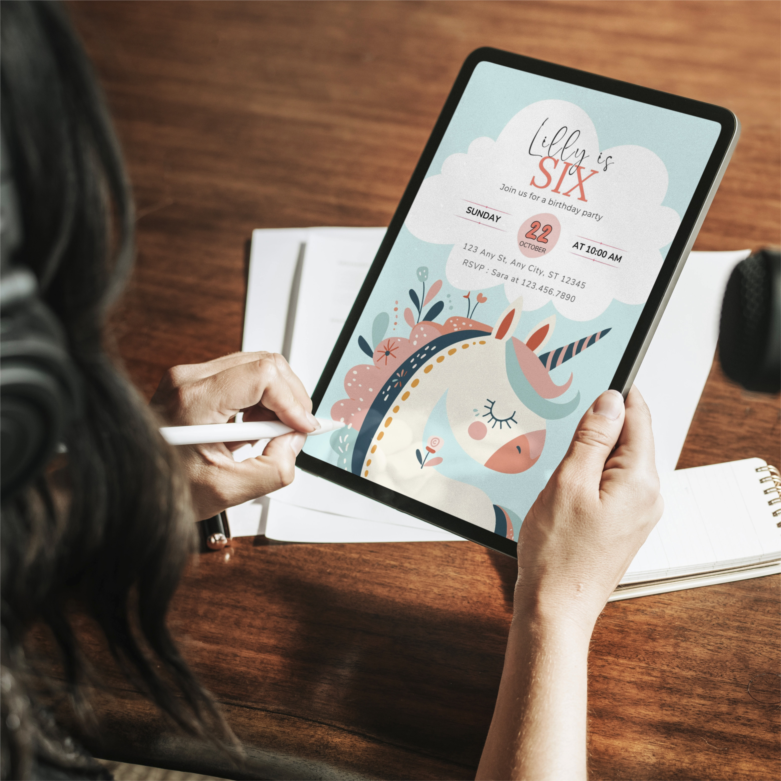 Girl Unicorn Birthday Invite 01