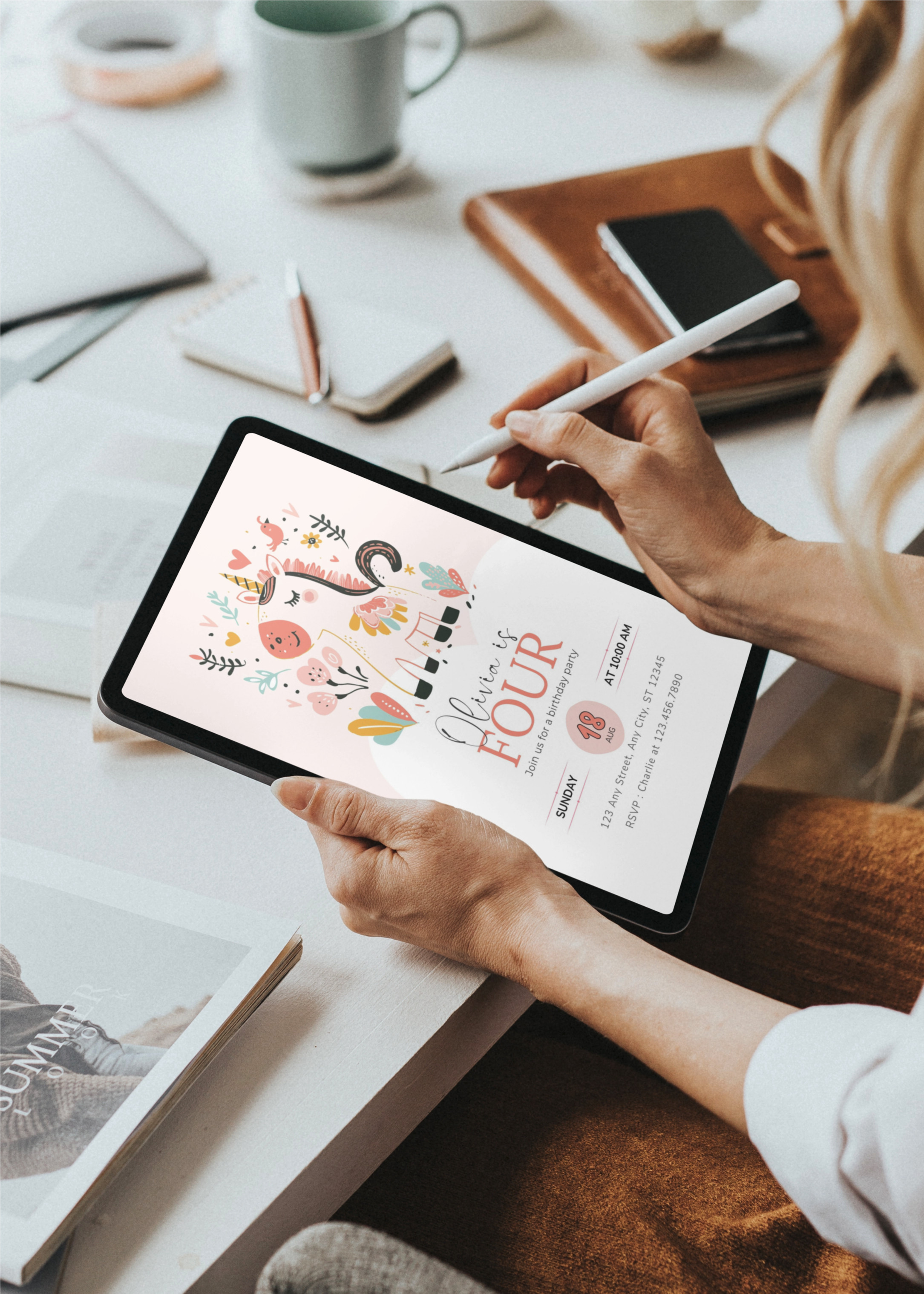 Girl Unicorn Birthday Invite 03