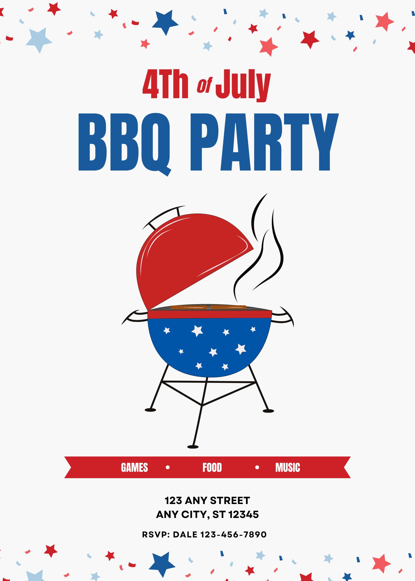 Fourth of July BBQ Party Invite 03