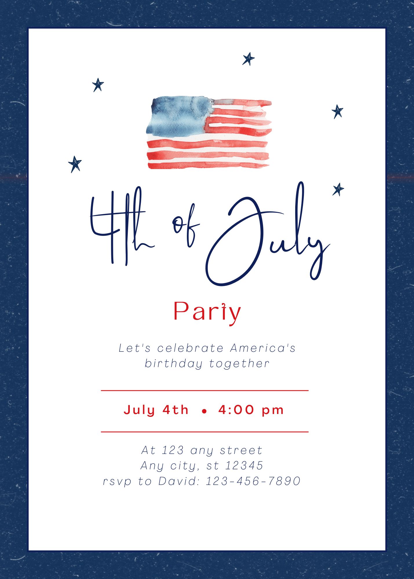Fourth of July BBQ Party Invite 04