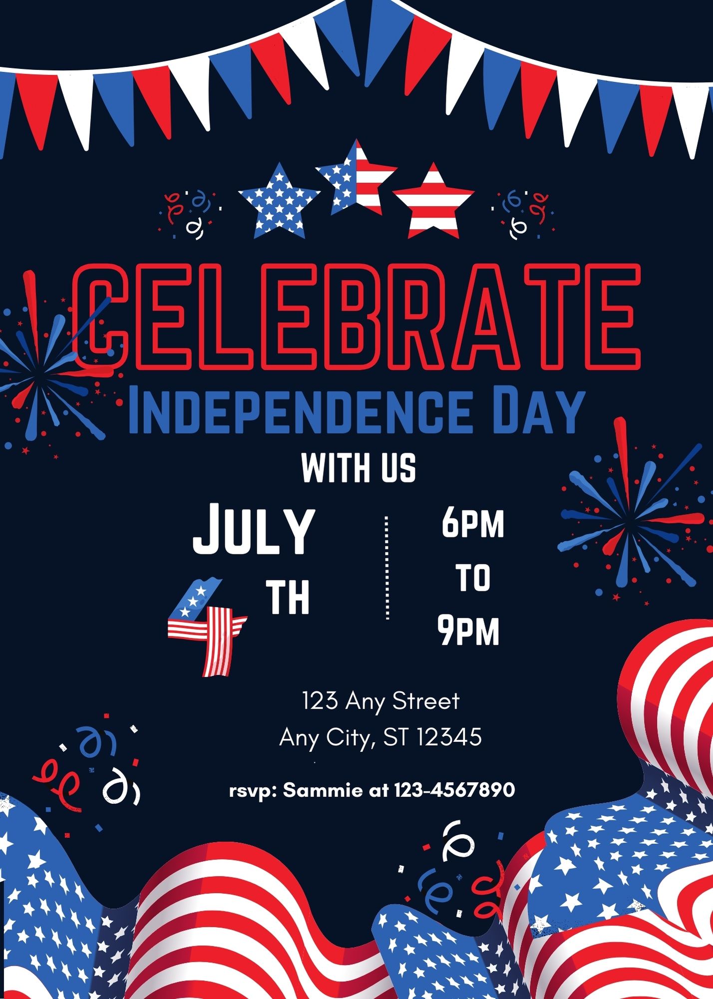 Fourth of July BBQ Party Invite 05