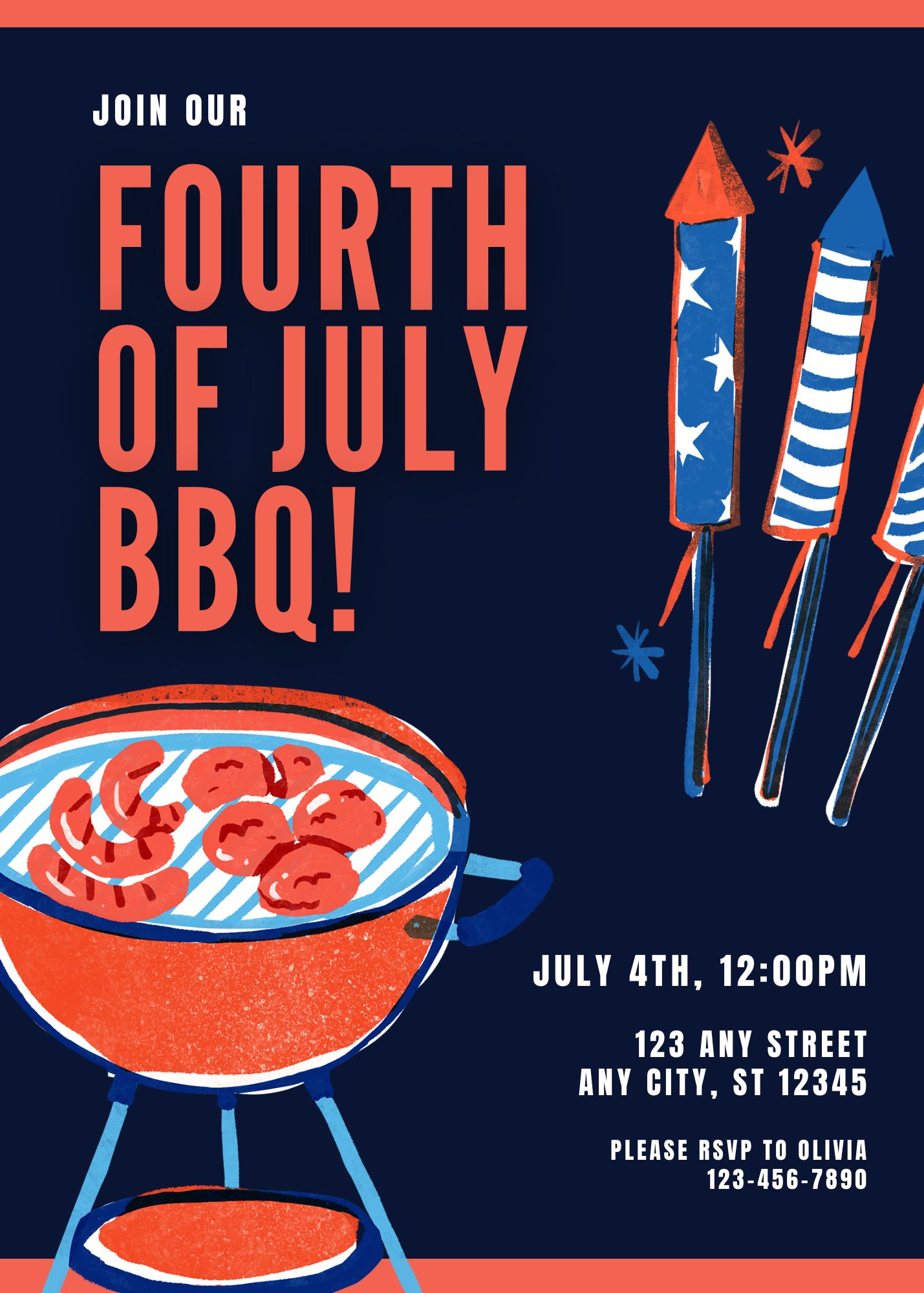 Fourth of July BBQ Party Invite 09