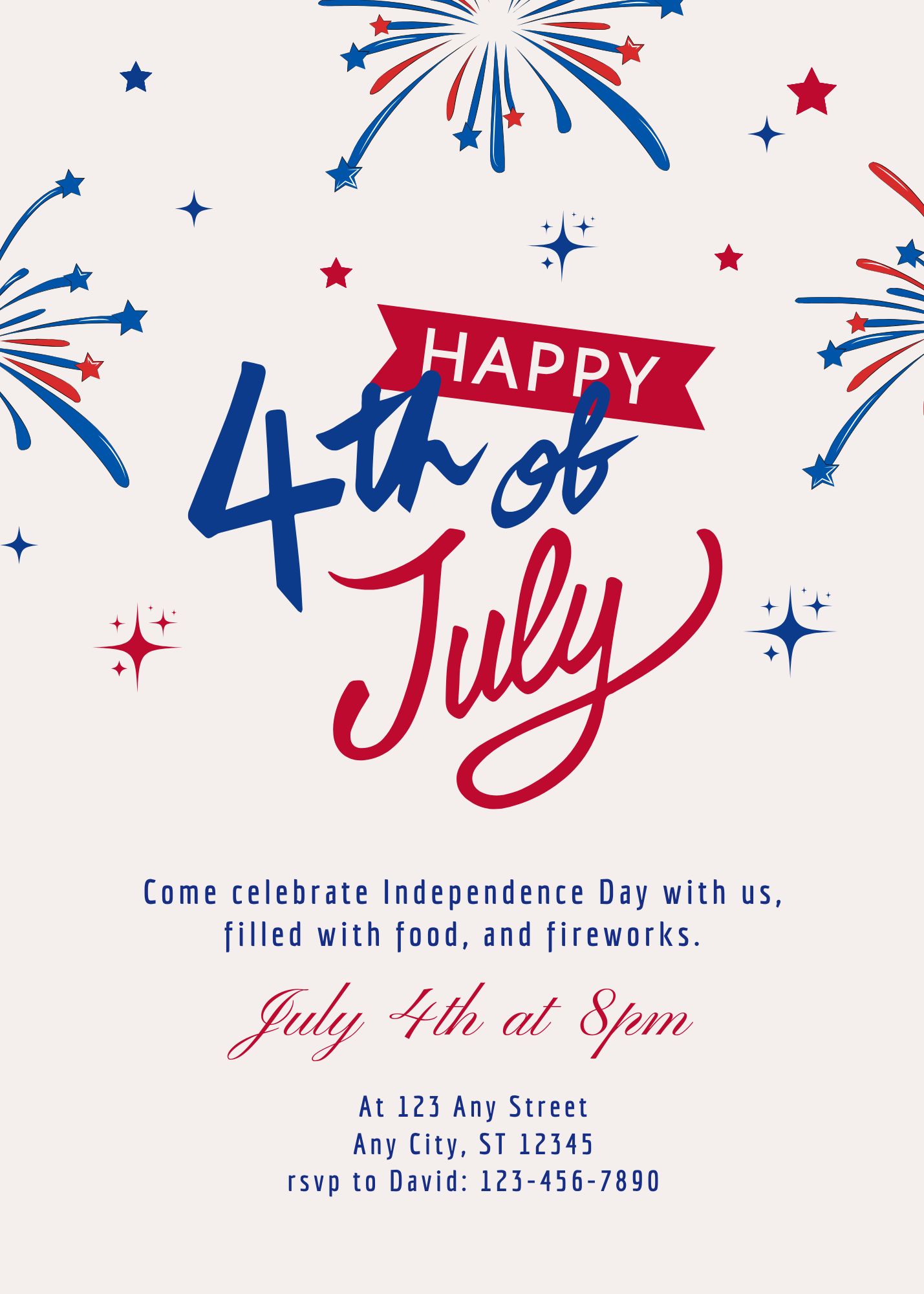 Fourth of July BBQ Party Invite 10