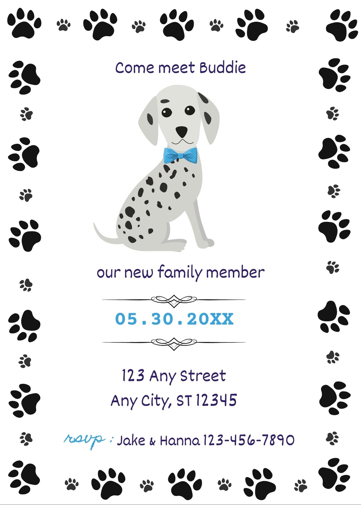 Welcome New Puppy Invitation - 02