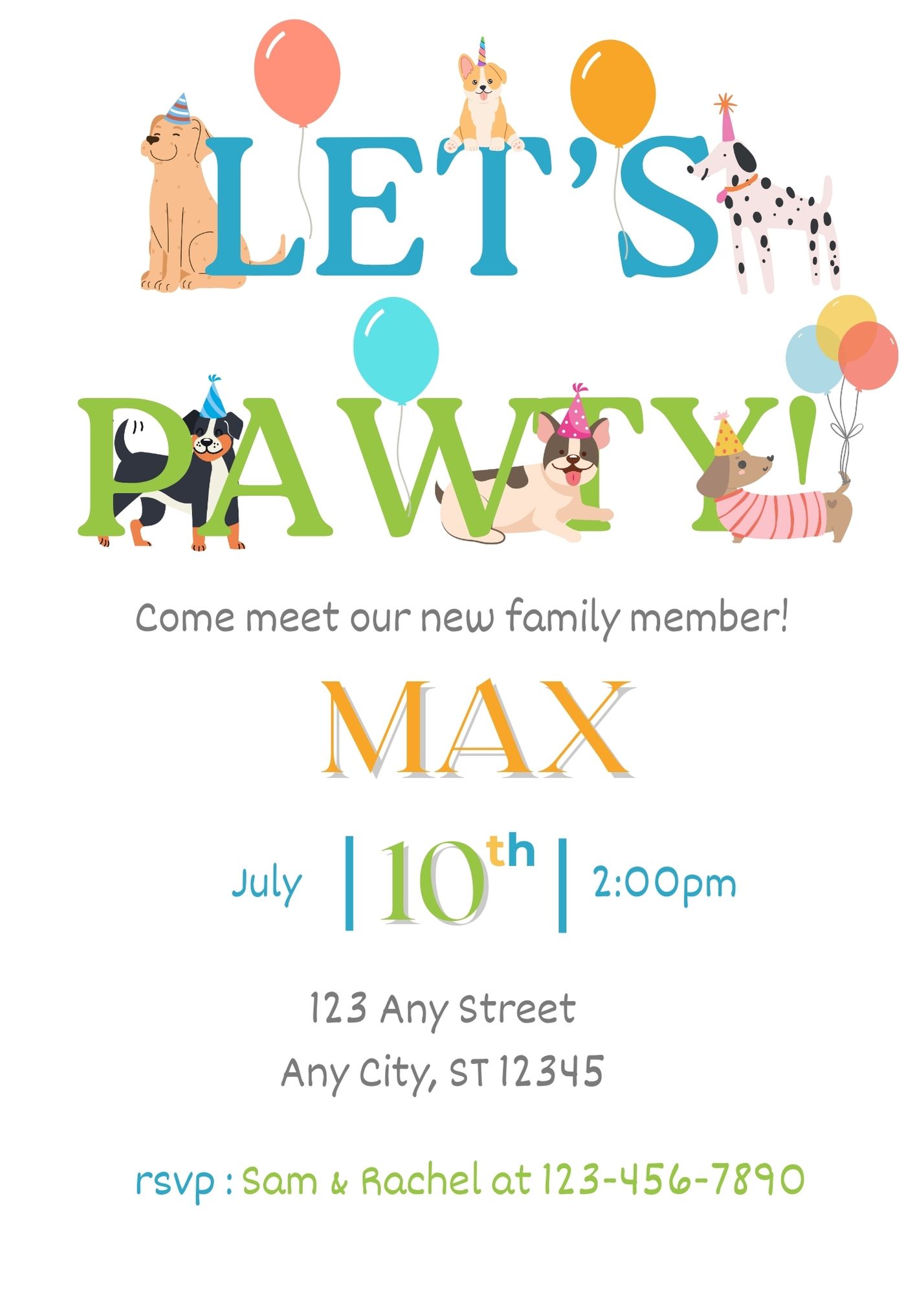 Let's Pawty New Pet Invitation - 06