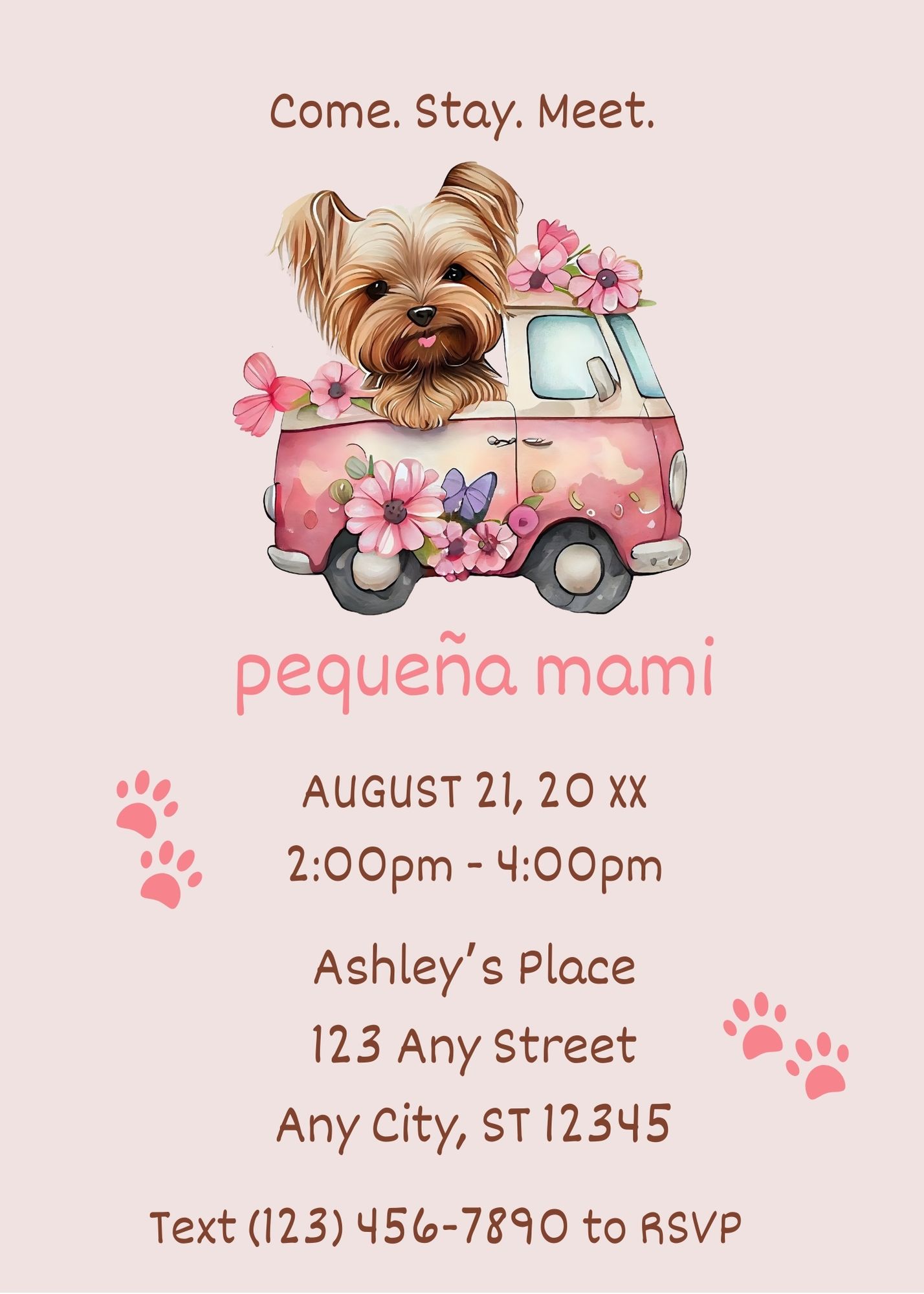 Come. Sit. Meet. Welcoming New Pet Event Invitation - 09