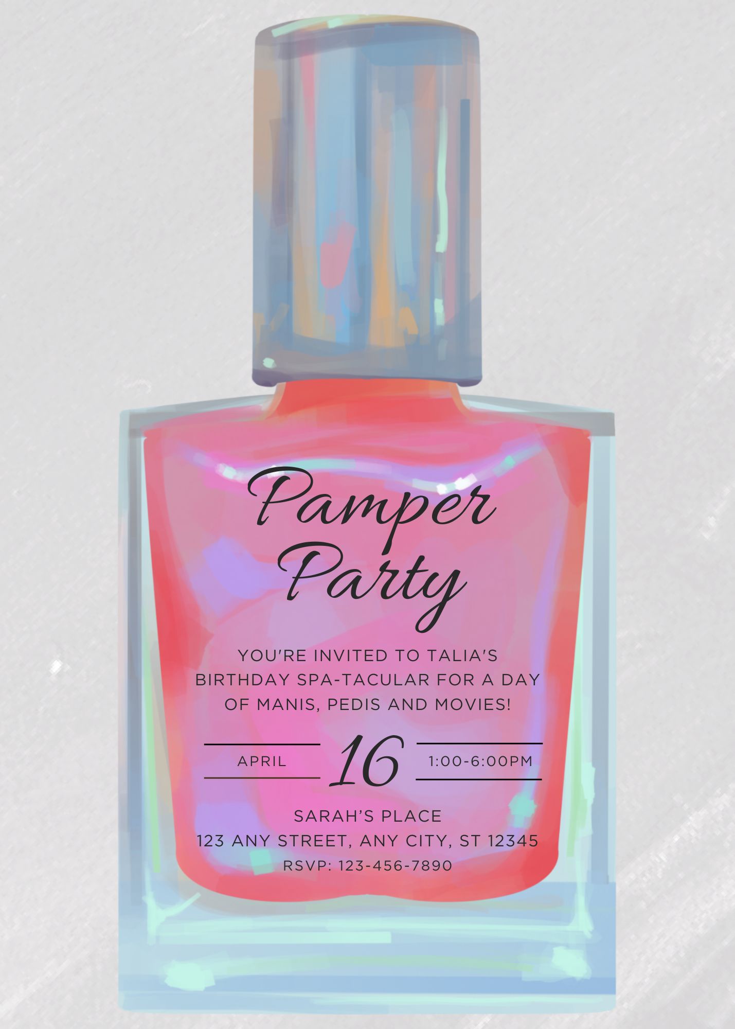 Pamper Party Digital Invite 02
