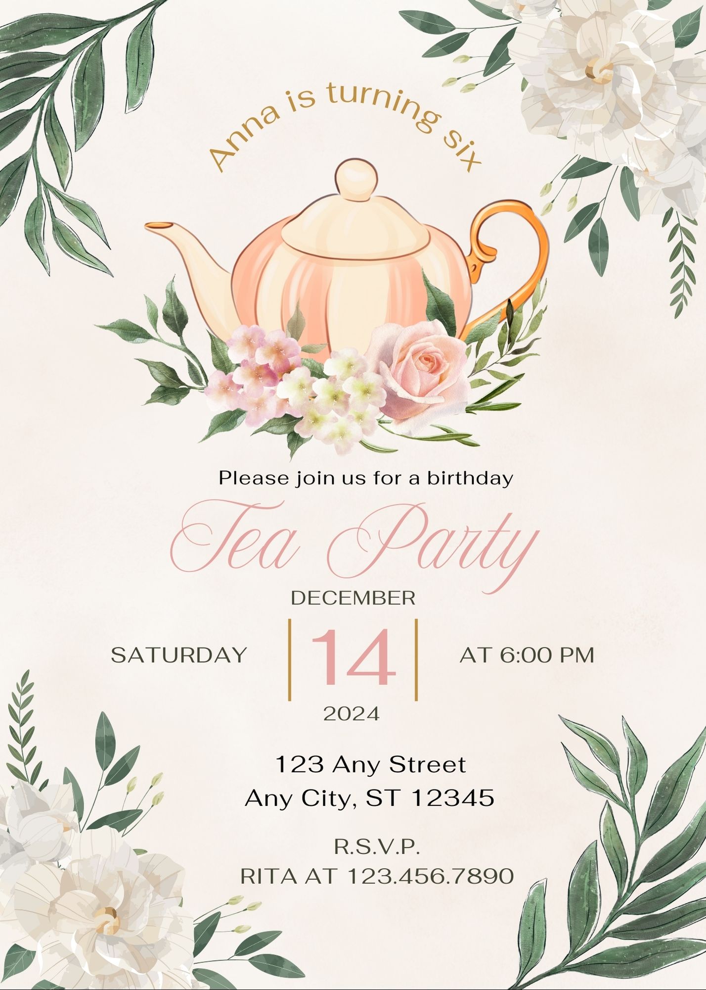 Tea Party Digital Invite 12