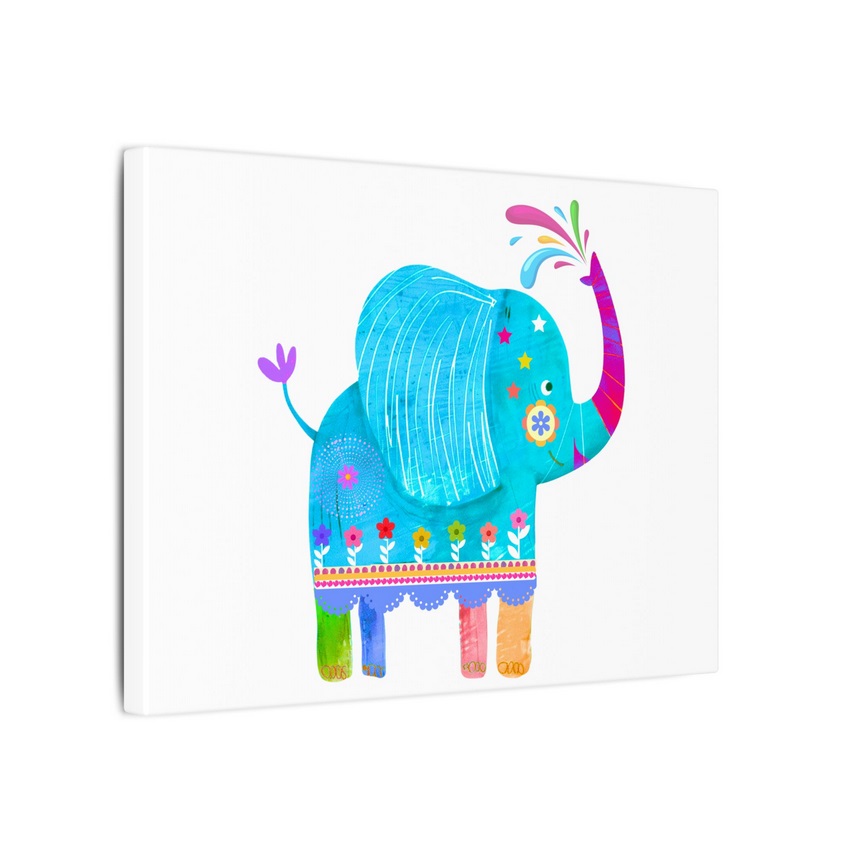 Colorful Abstract Elephant | Matte Canvas Wall Art