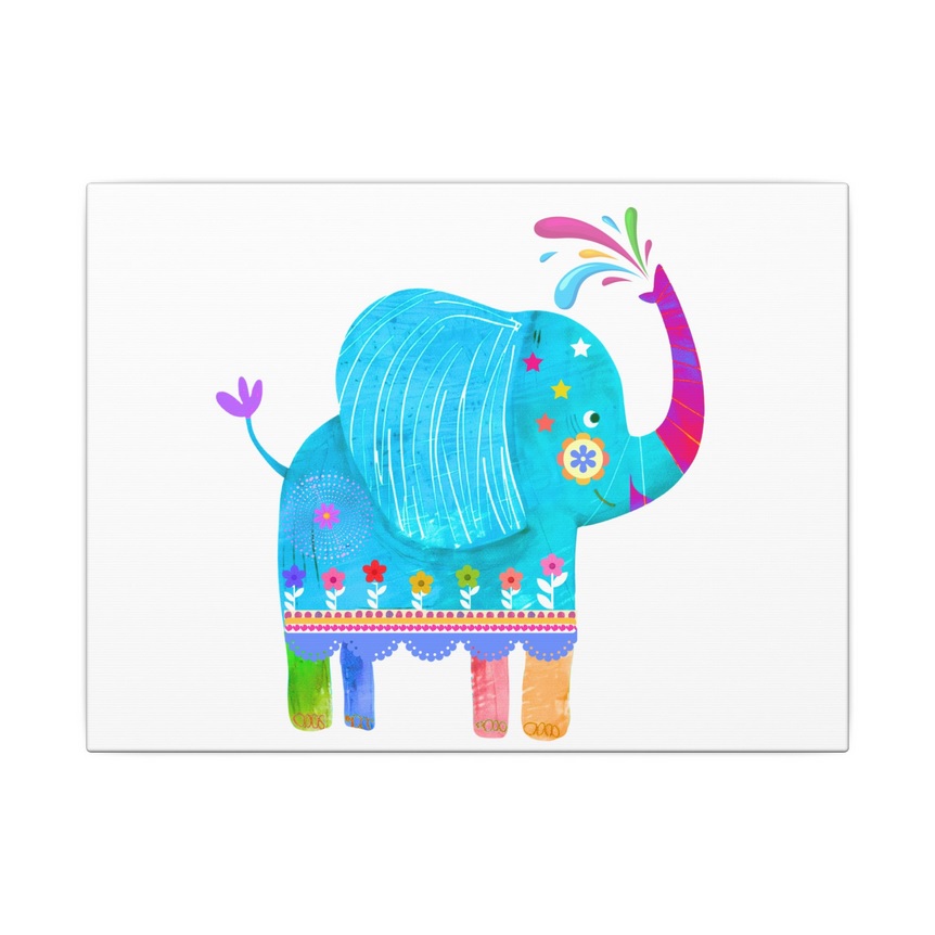 Colorful Abstract Elephant | Matte Canvas Wall Art