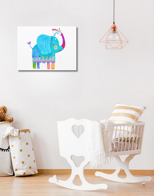 Colorful Abstract Elephant | Matte Canvas Wall Art