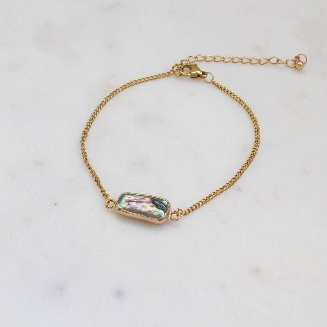 Baroque Pearl Bracelet, Gold Dipped Pearl
