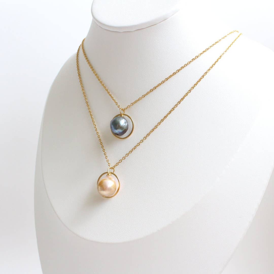 Freshwater Edison Pearl Ring Necklace