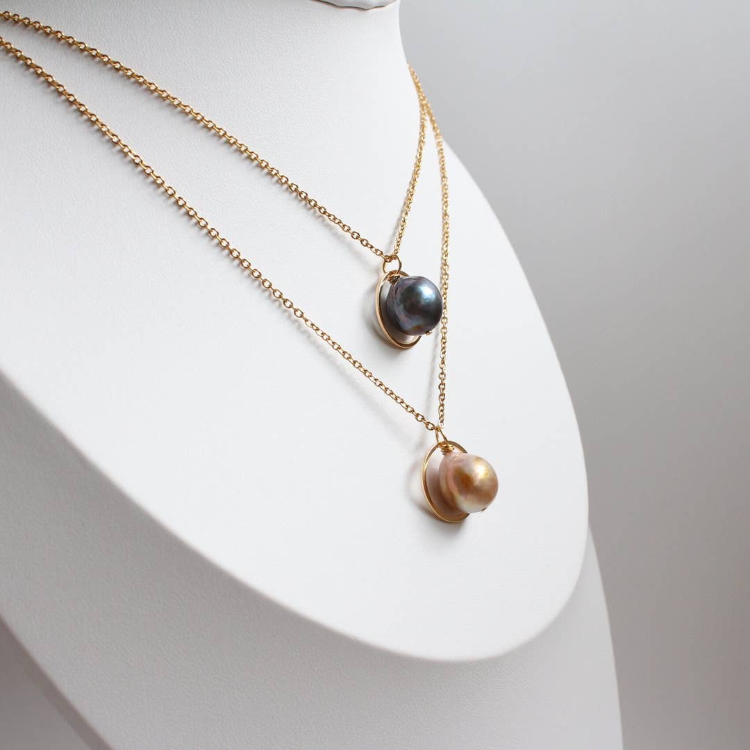 Freshwater Edison Pearl Ring Necklace