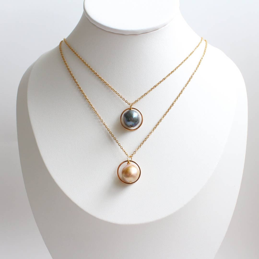 Freshwater Edison Pearl Ring Necklace