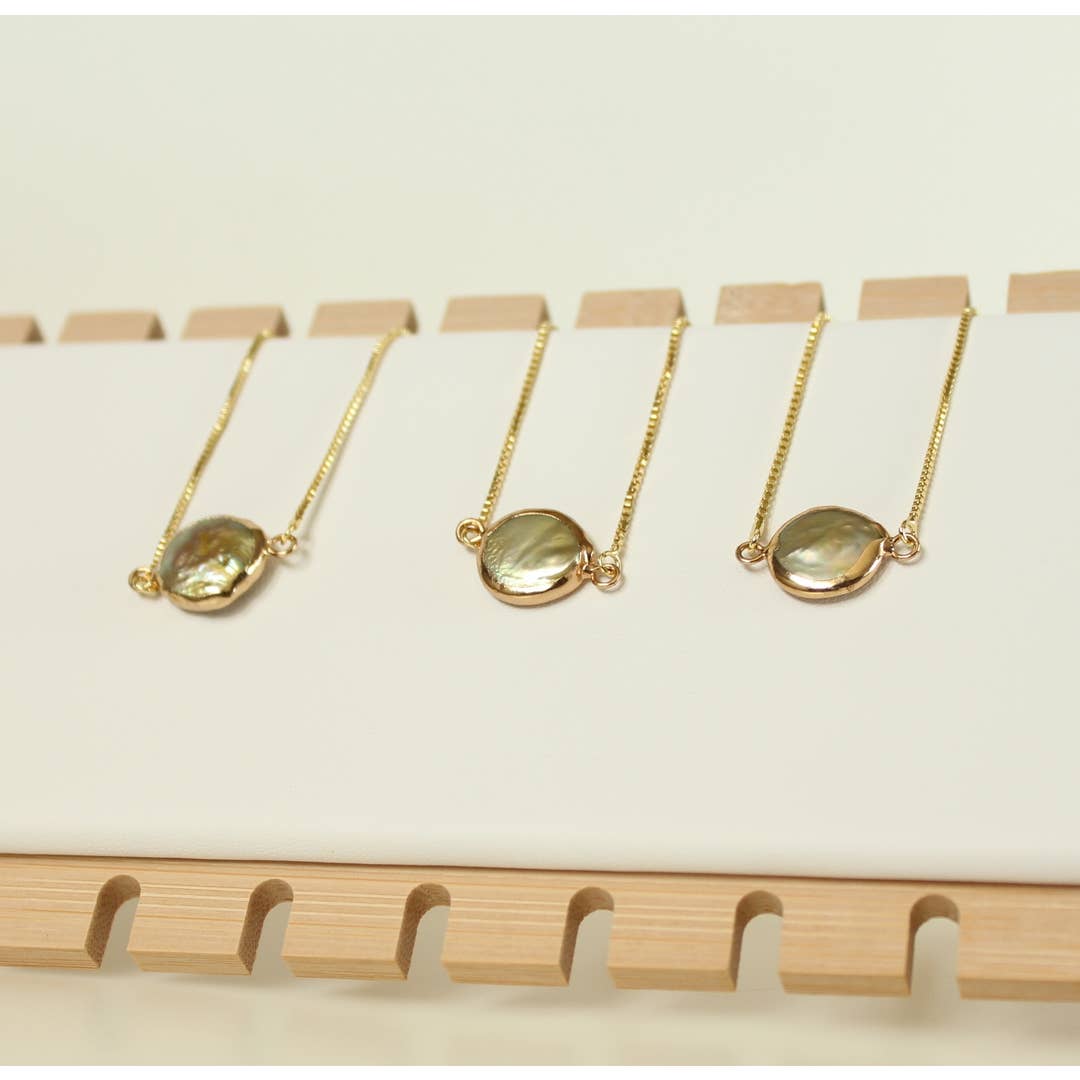Freshwater Coin Pearl Bracelet in Gold Dipped