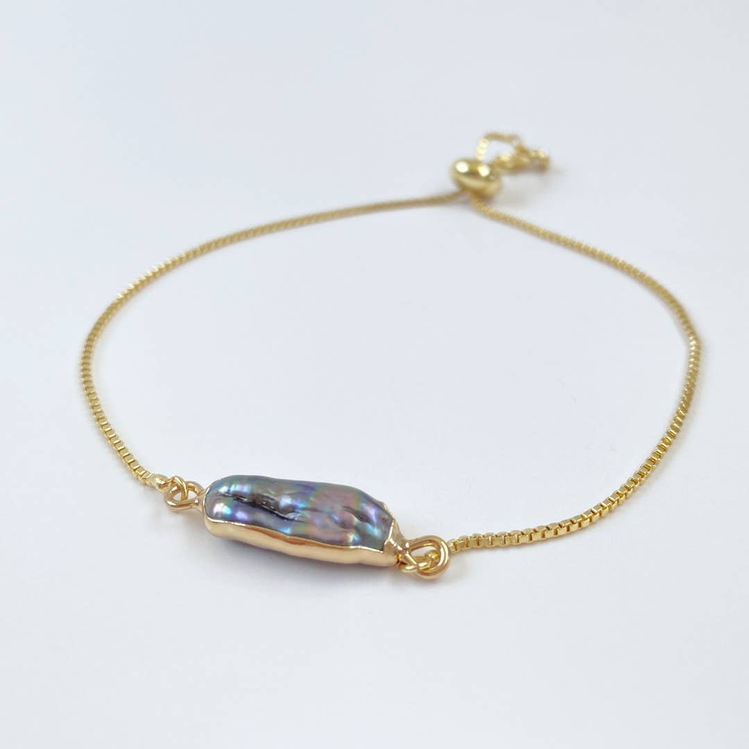 Freshwater Baroque Pearl Bracelet, Real Unique Irregular Pearls, Handmade Jewelry Gift for Her, Elegant Dainty Bracelet