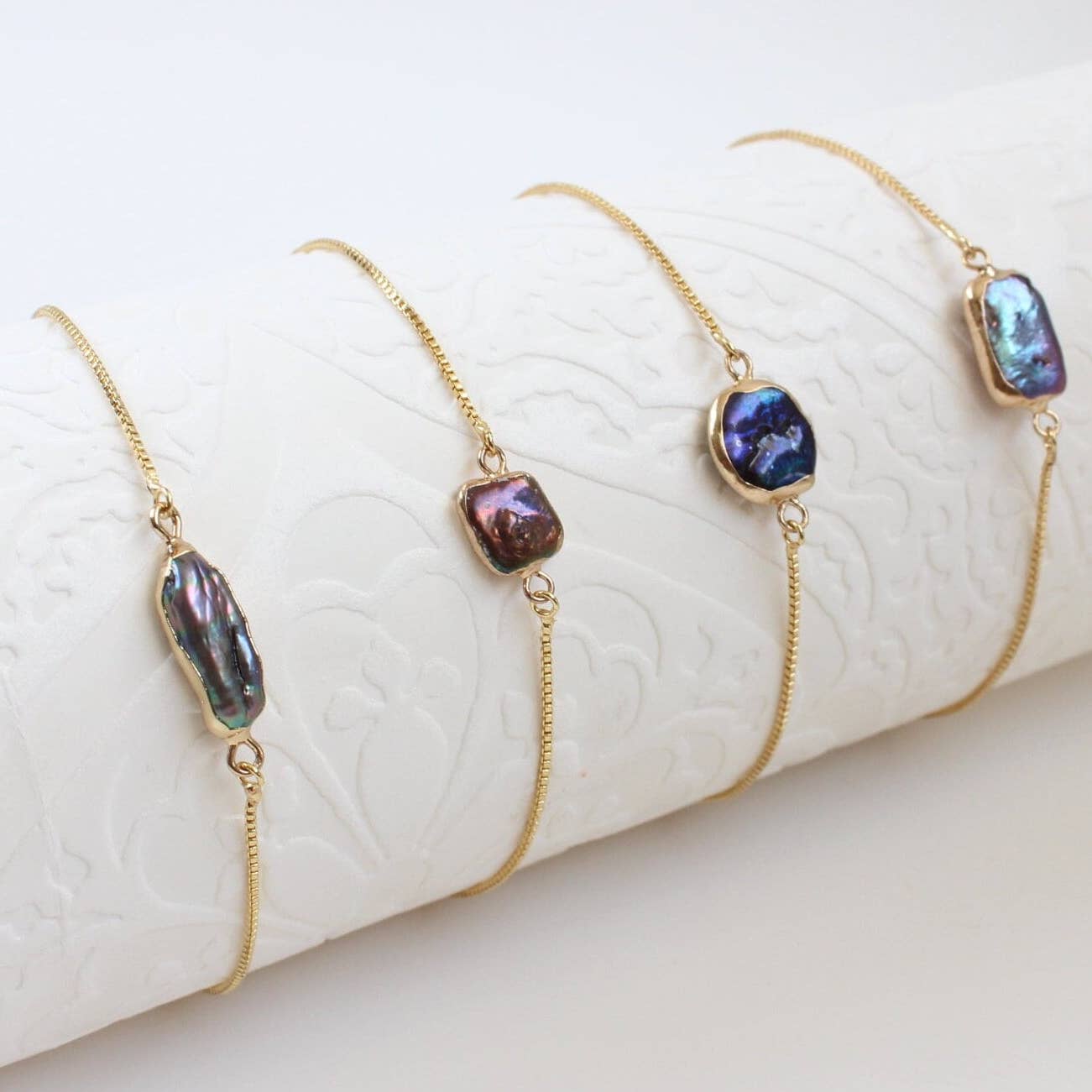 Freshwater Baroque Pearl Bracelet, Real Unique Irregular Pearls, Handmade Jewelry Gift for Her, Elegant Dainty Bracelet