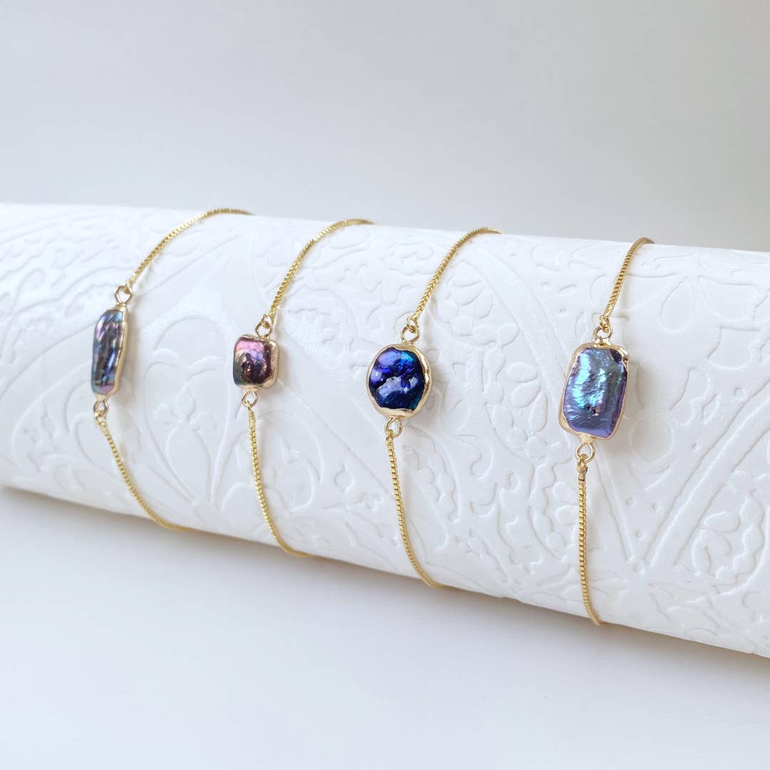 Freshwater Baroque Pearl Bracelet, Real Unique Irregular Pearls, Handmade Jewelry Gift for Her, Elegant Dainty Bracelet