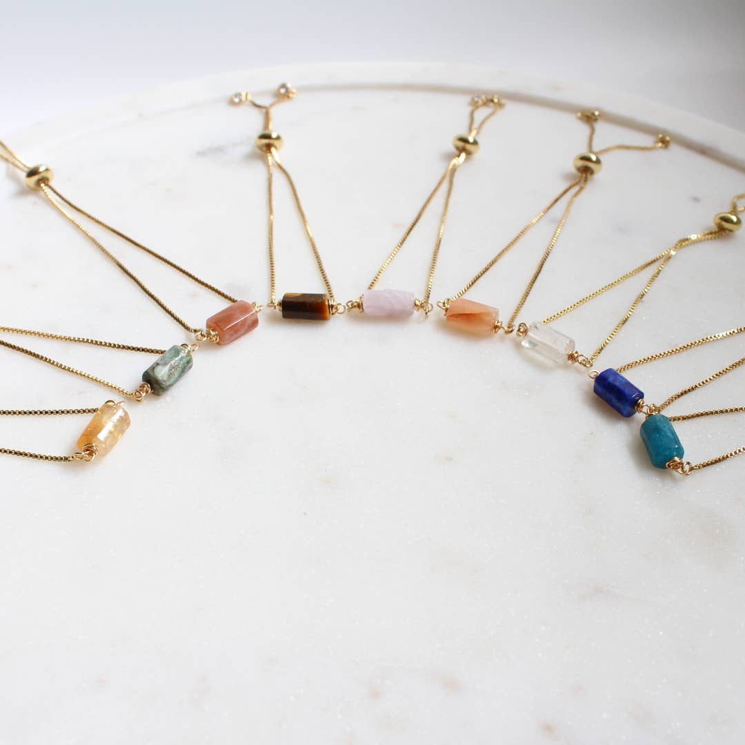 Natural Crystal Bracelet | Minimalist Healing Gemstone Beads