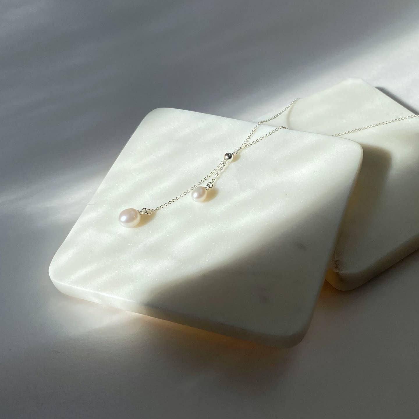 Authentic Freshwater Pearl Drop Necklace with Sterling Silver Chain