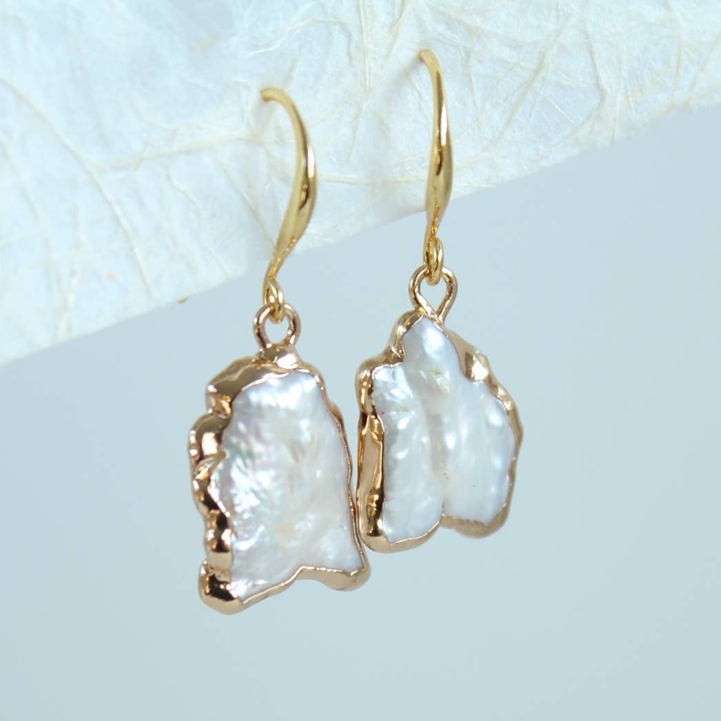 Large Baroque Pearl Earrings