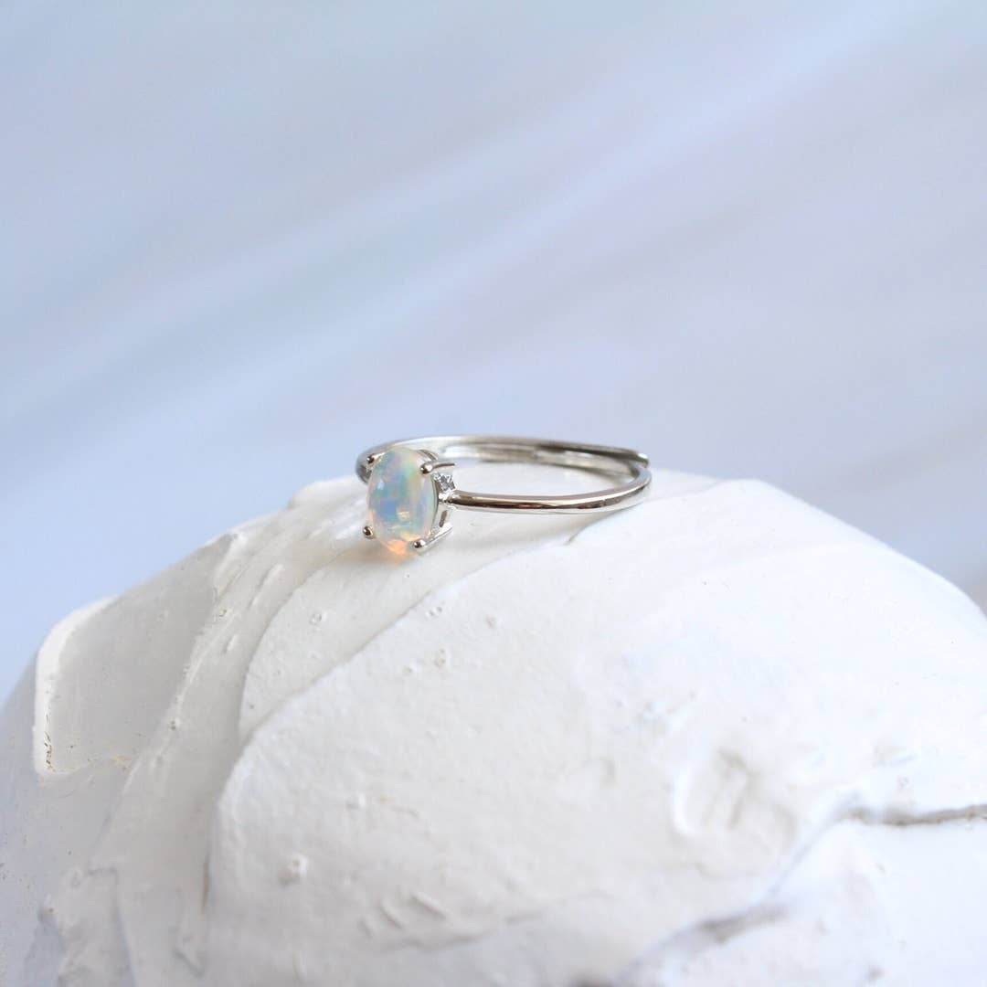 Authentic Ethiopian Opal Ring Adjustable