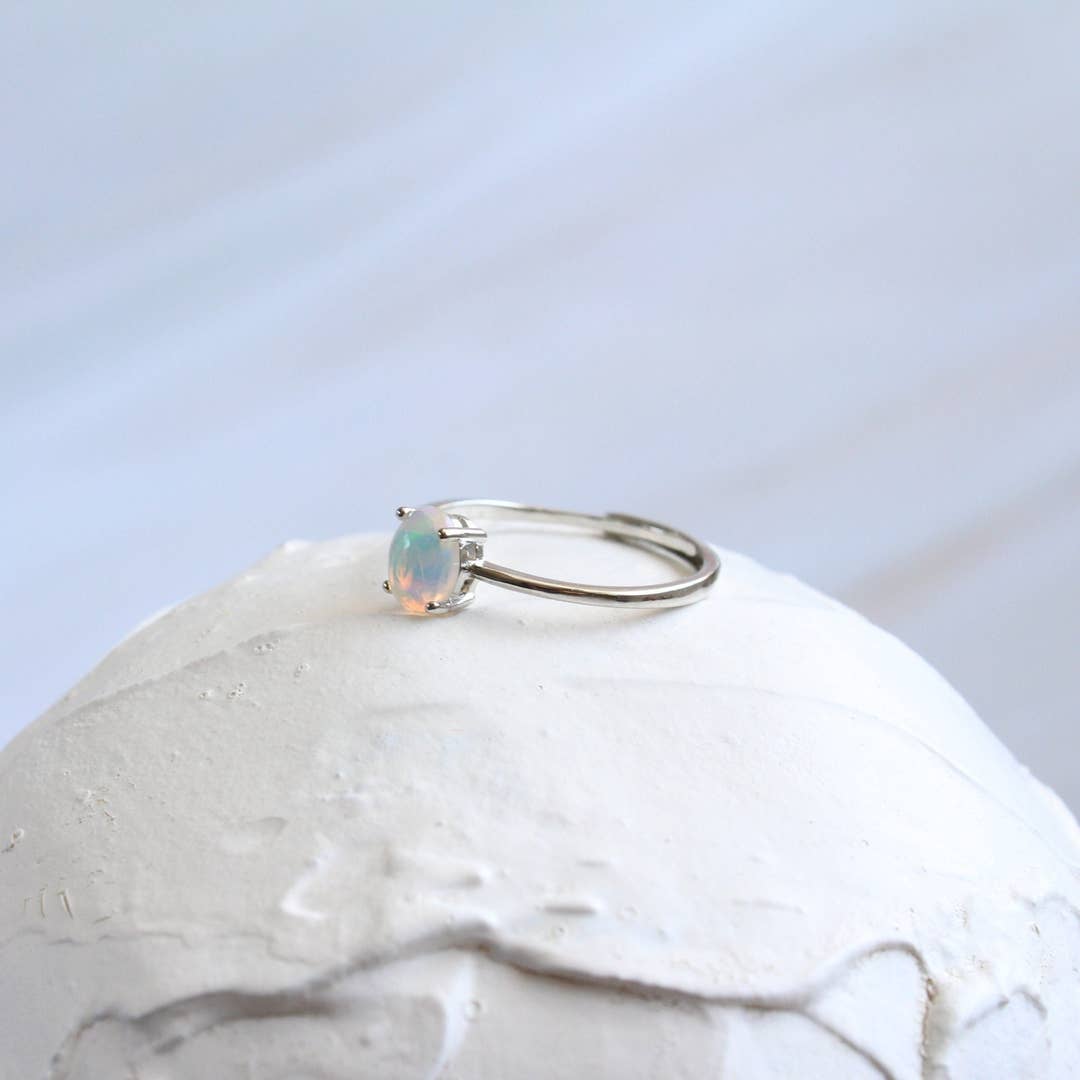 Authentic Ethiopian Opal Ring Adjustable