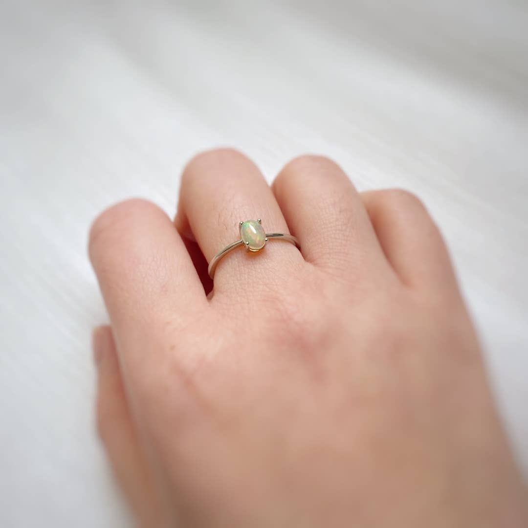 Authentic Ethiopian Opal Ring Adjustable