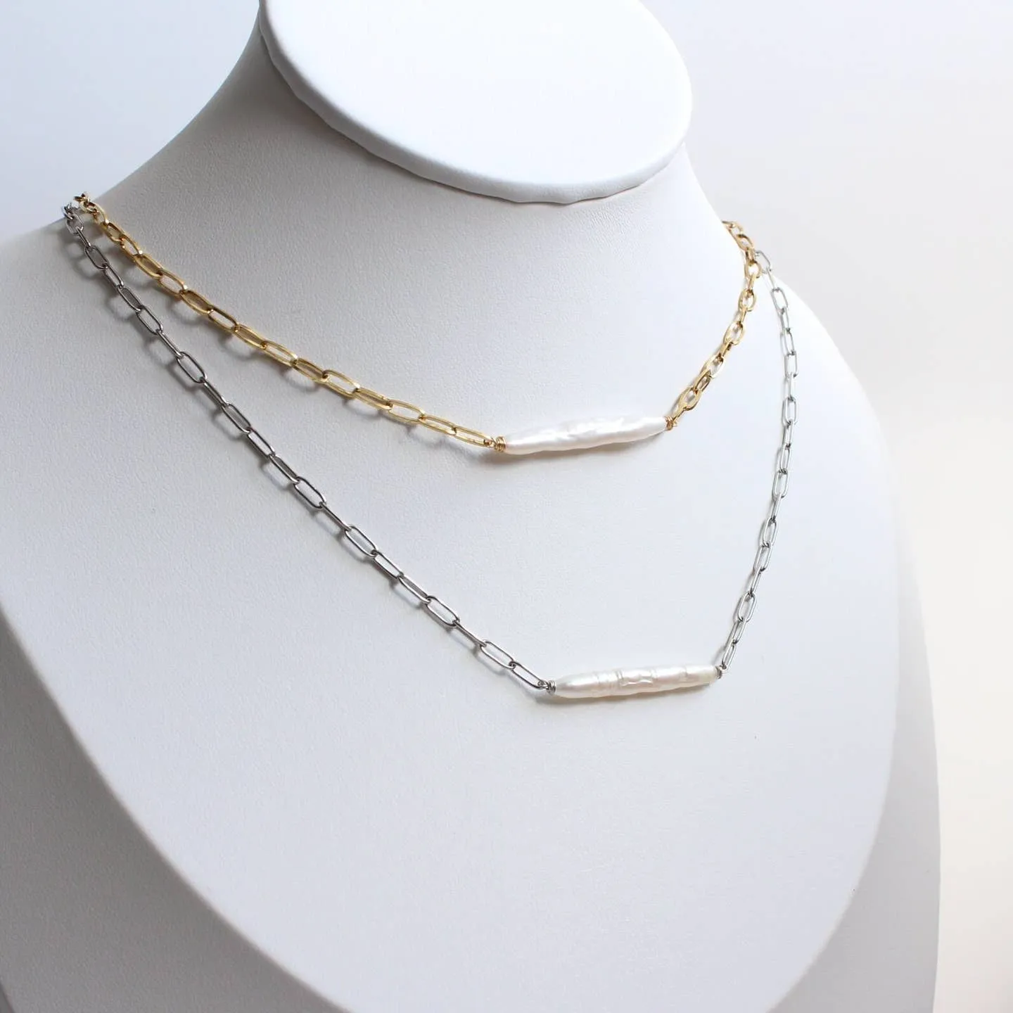 Exquisite Biwa Pearl Choker Necklace