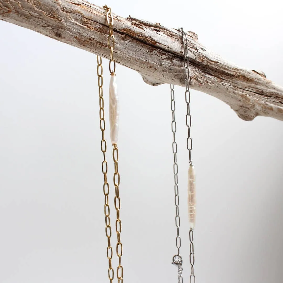 Exquisite Biwa Pearl Choker Necklace