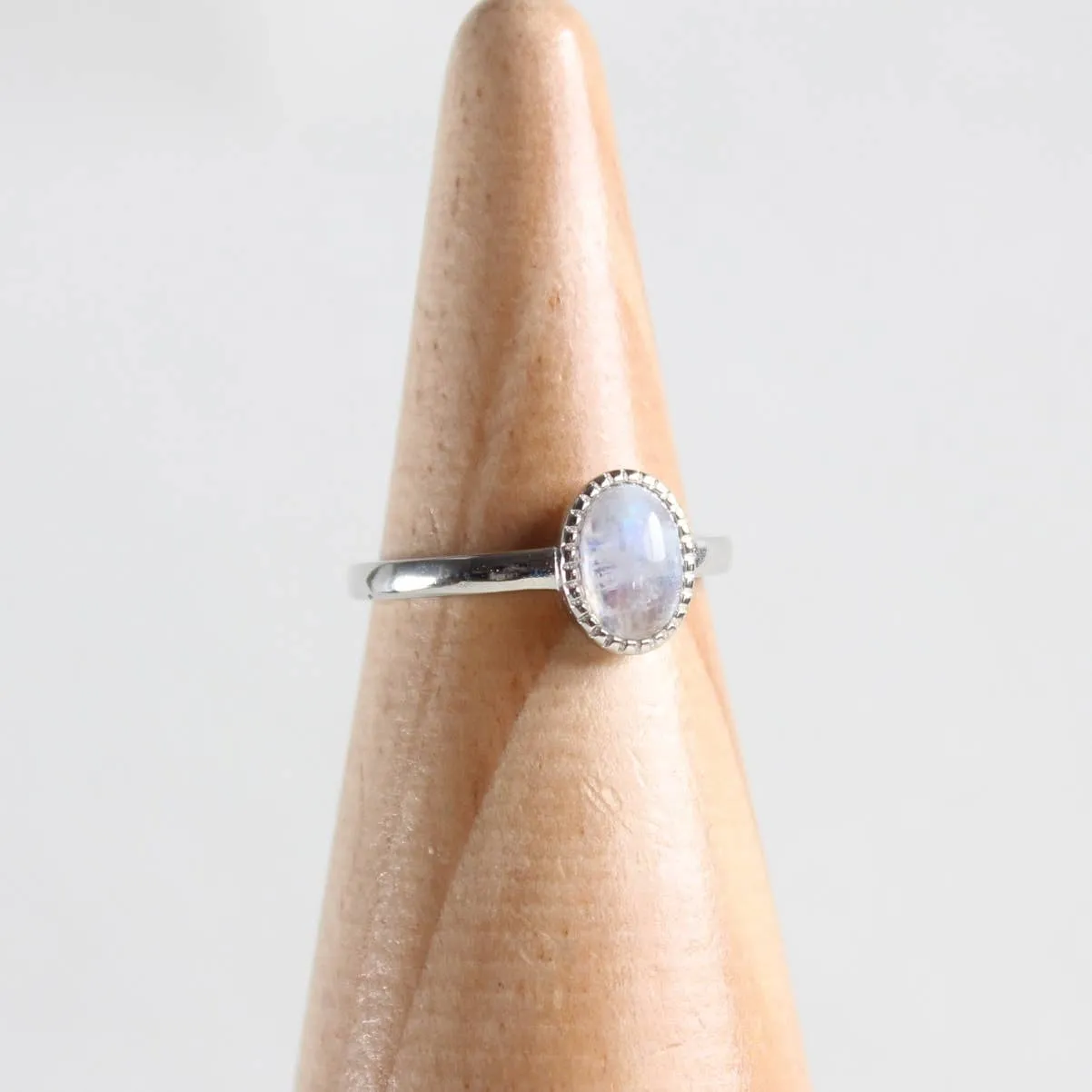 Natural Moonstone Adjustable Ring