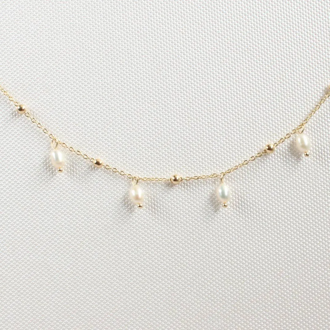 Floating Pearl Drop Necklace