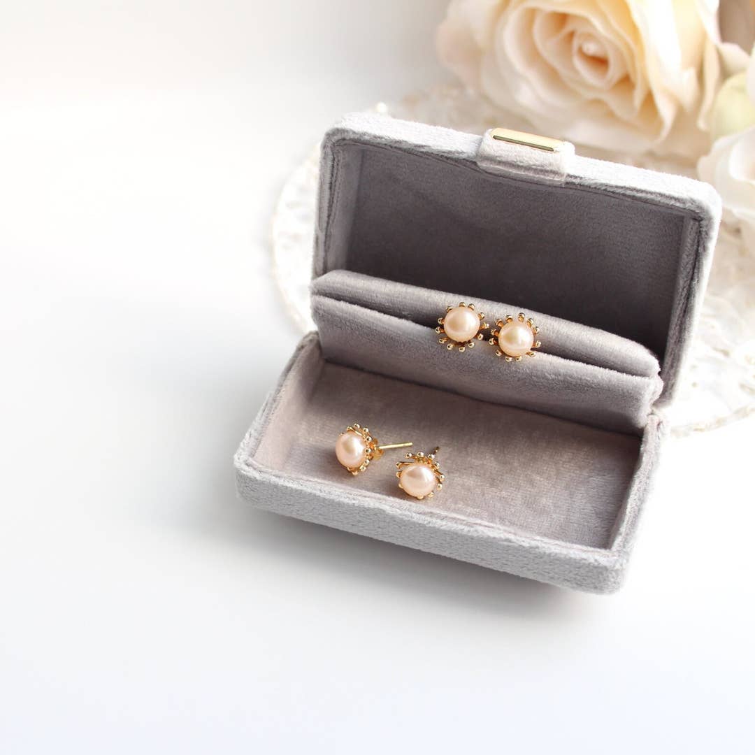 Pearl Flower Crown Stud Earrings