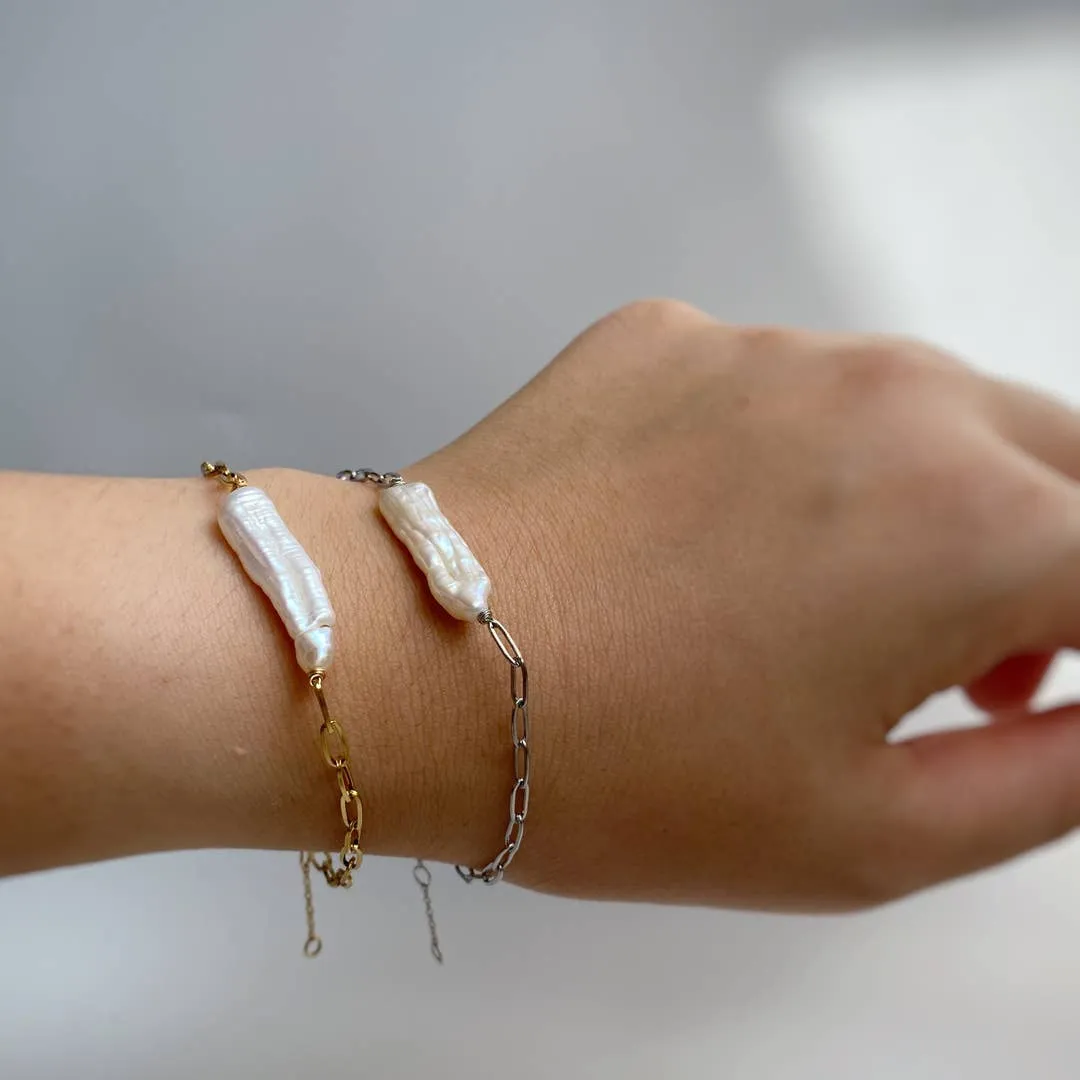 Dainty Freshwater Biwa Pearl Bracelet