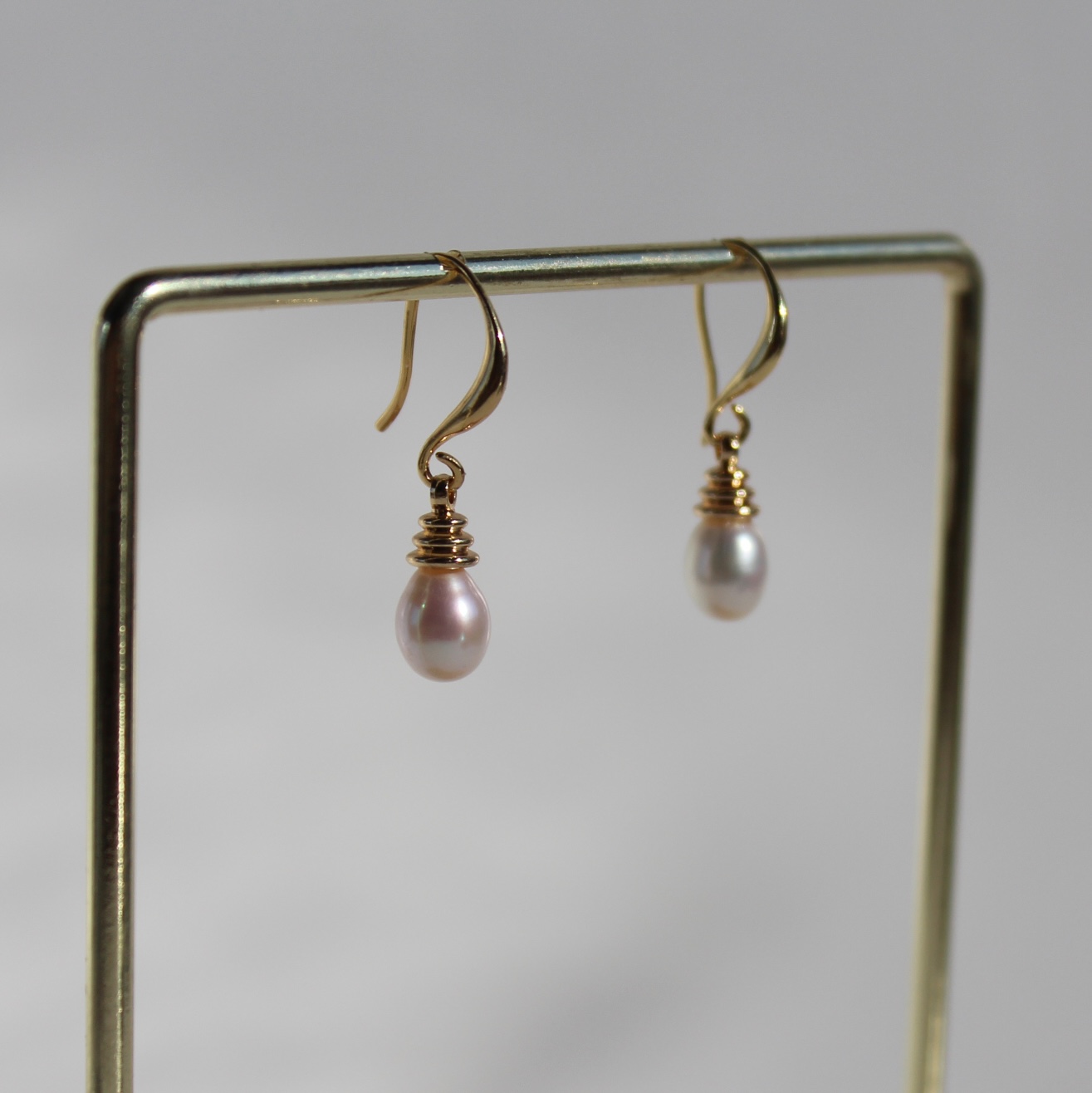 Gold Pearl Drop Earrings