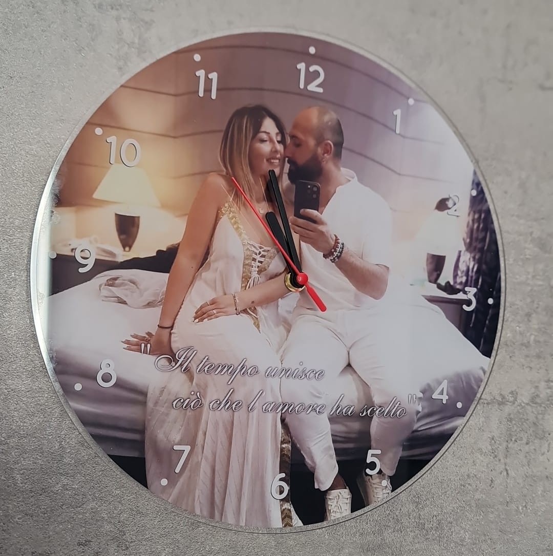 orologio in plexiglas personalizzati diametro 30 cm