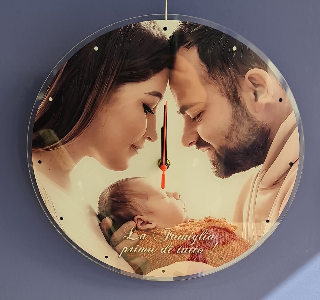 orologio in plexiglas personalizzati diametro 30 cm